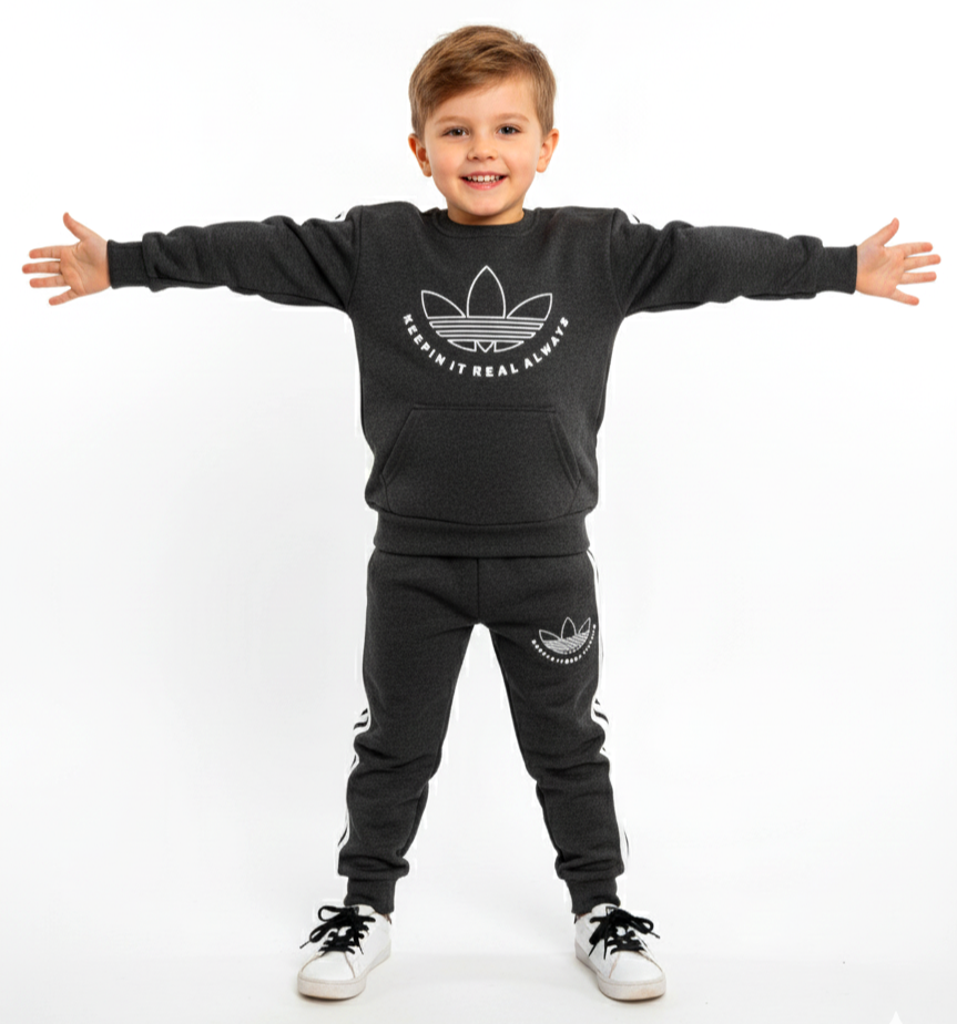 1802 - Always Baskılı 2 İp Kışlık Erkek Çocuk Takım - Füme