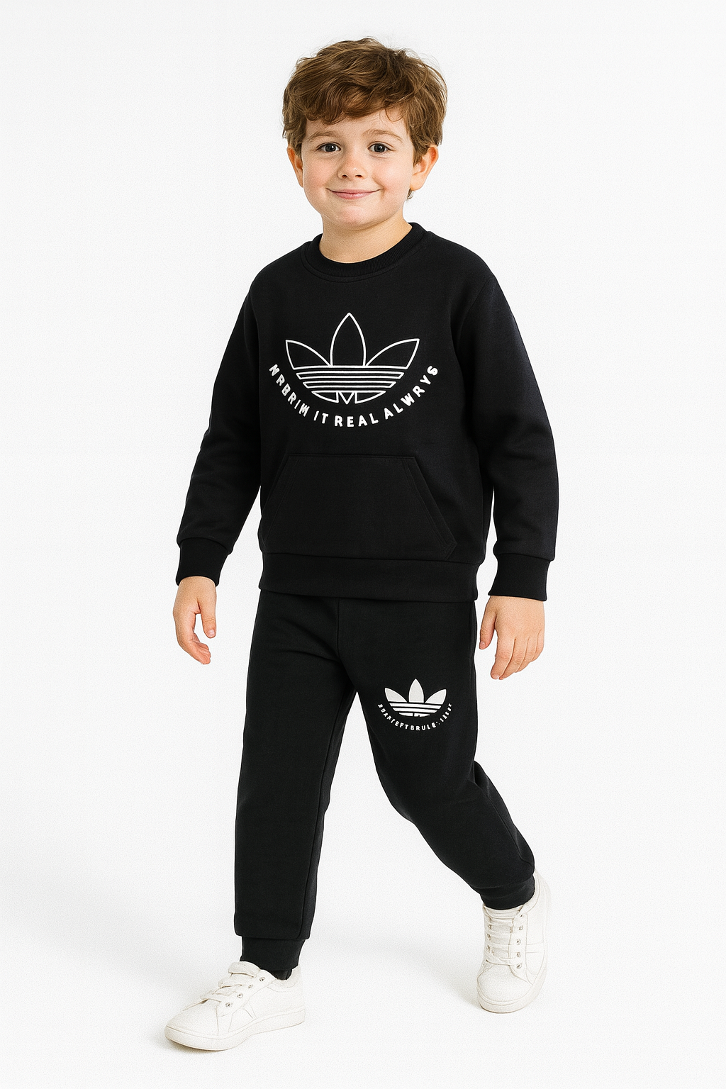 1802 - Always Baskılı 2 İp Kışlık Erkek Çocuk Takım - Siyah