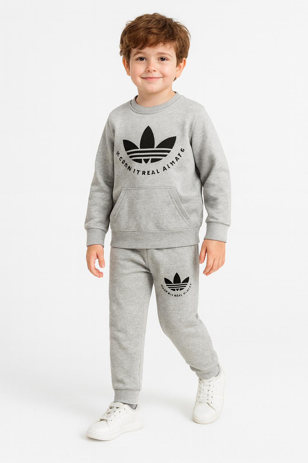1802 - Always Baskılı 2 İp Kışlık Erkek Çocuk Takım - gri