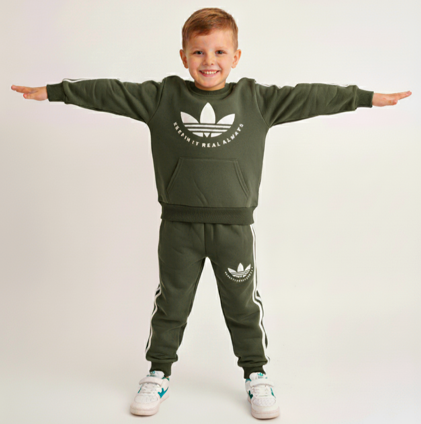 1802 - Always Baskılı 2 İp Kışlık Erkek Çocuk Takım - Haki