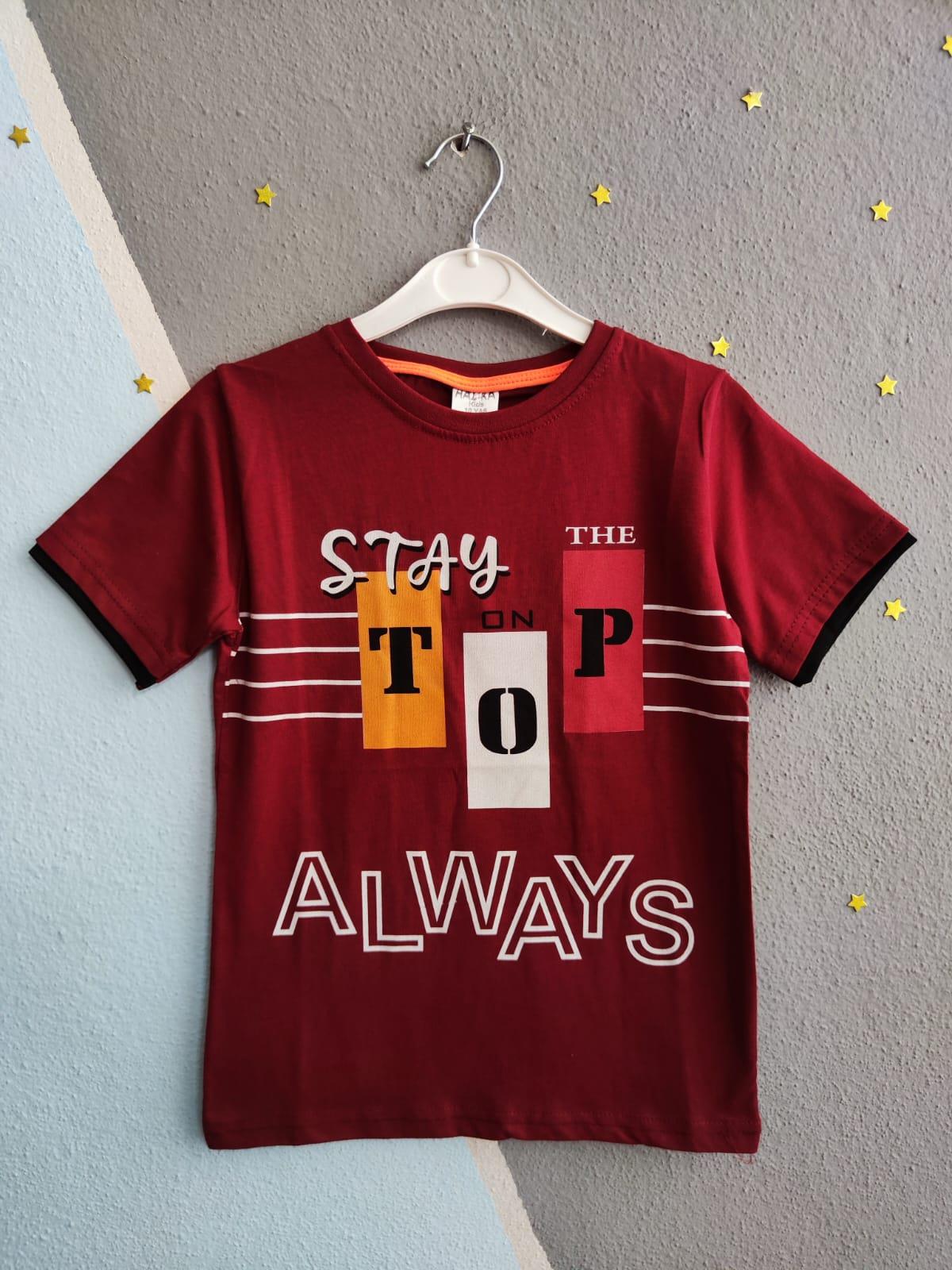 Always Baskılı Erkek T-Shirt - Bordo