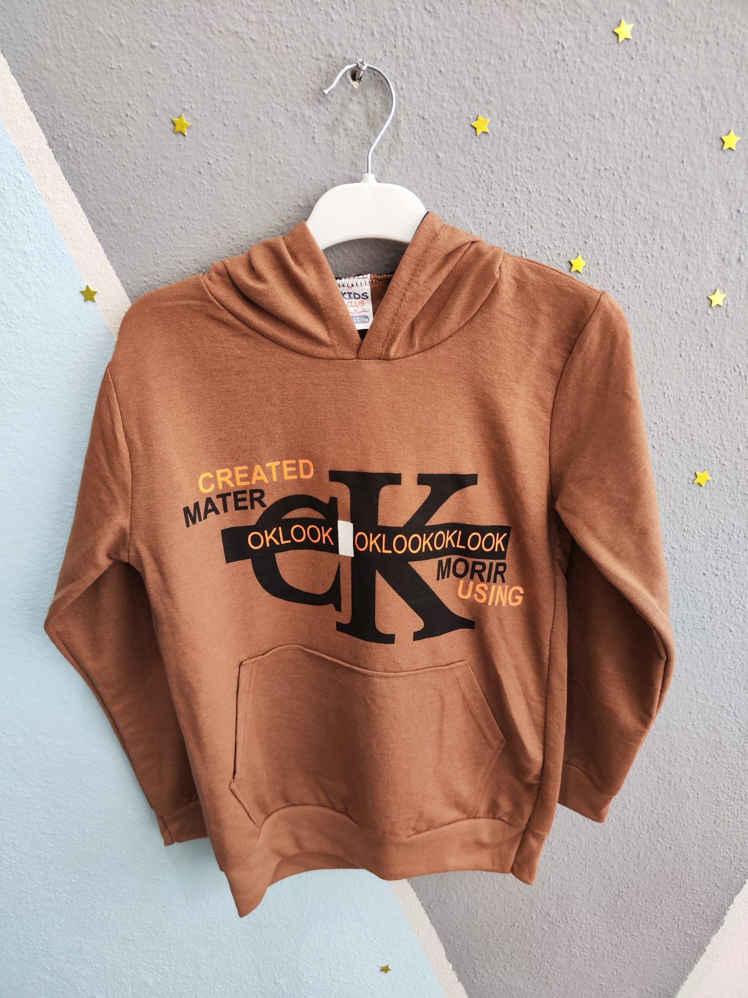 CK Bask l Kapu onlu Erkek Sweat Kahve