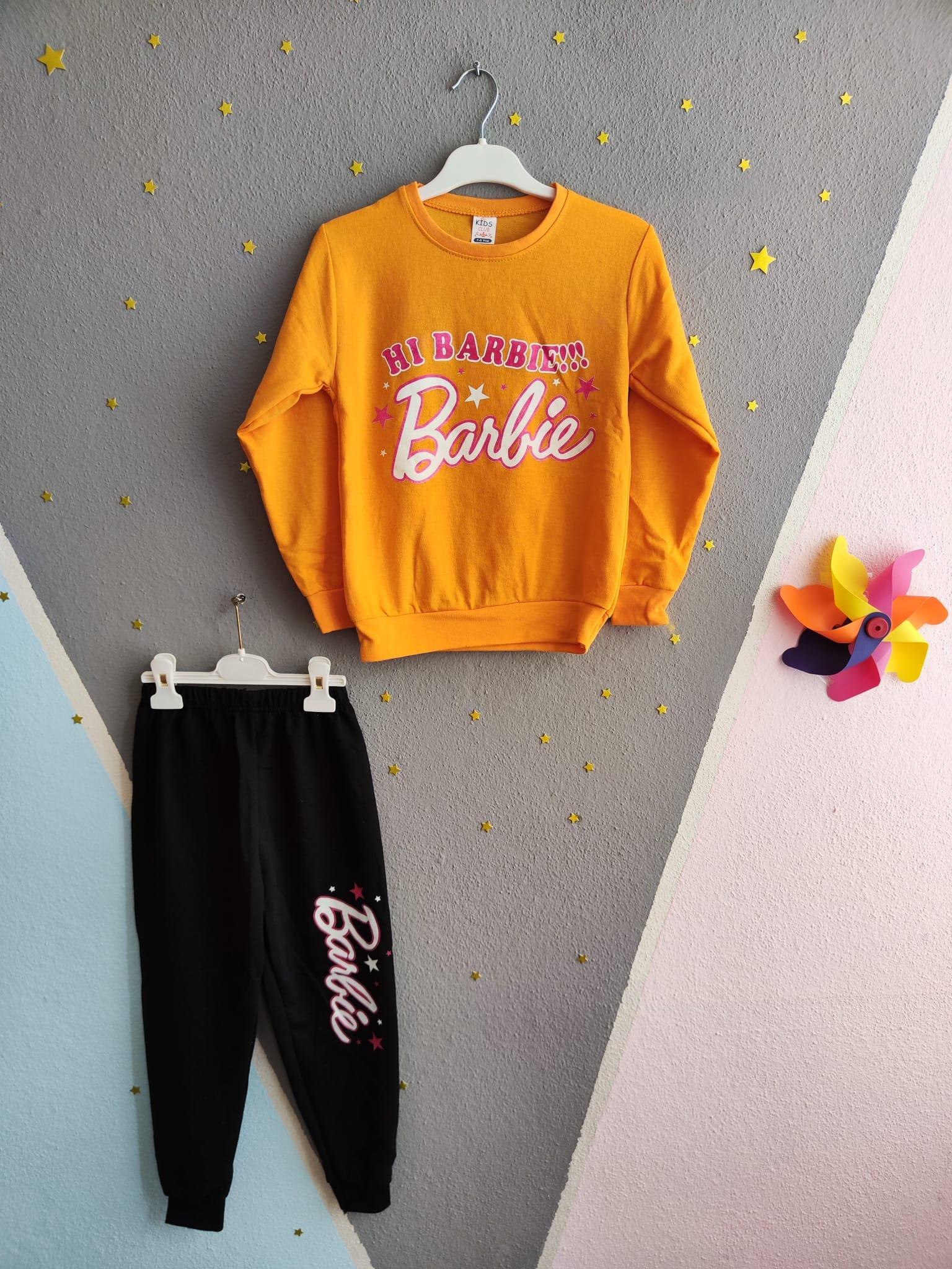 Hi Barbie Baskılı Kız Takım - Sarı