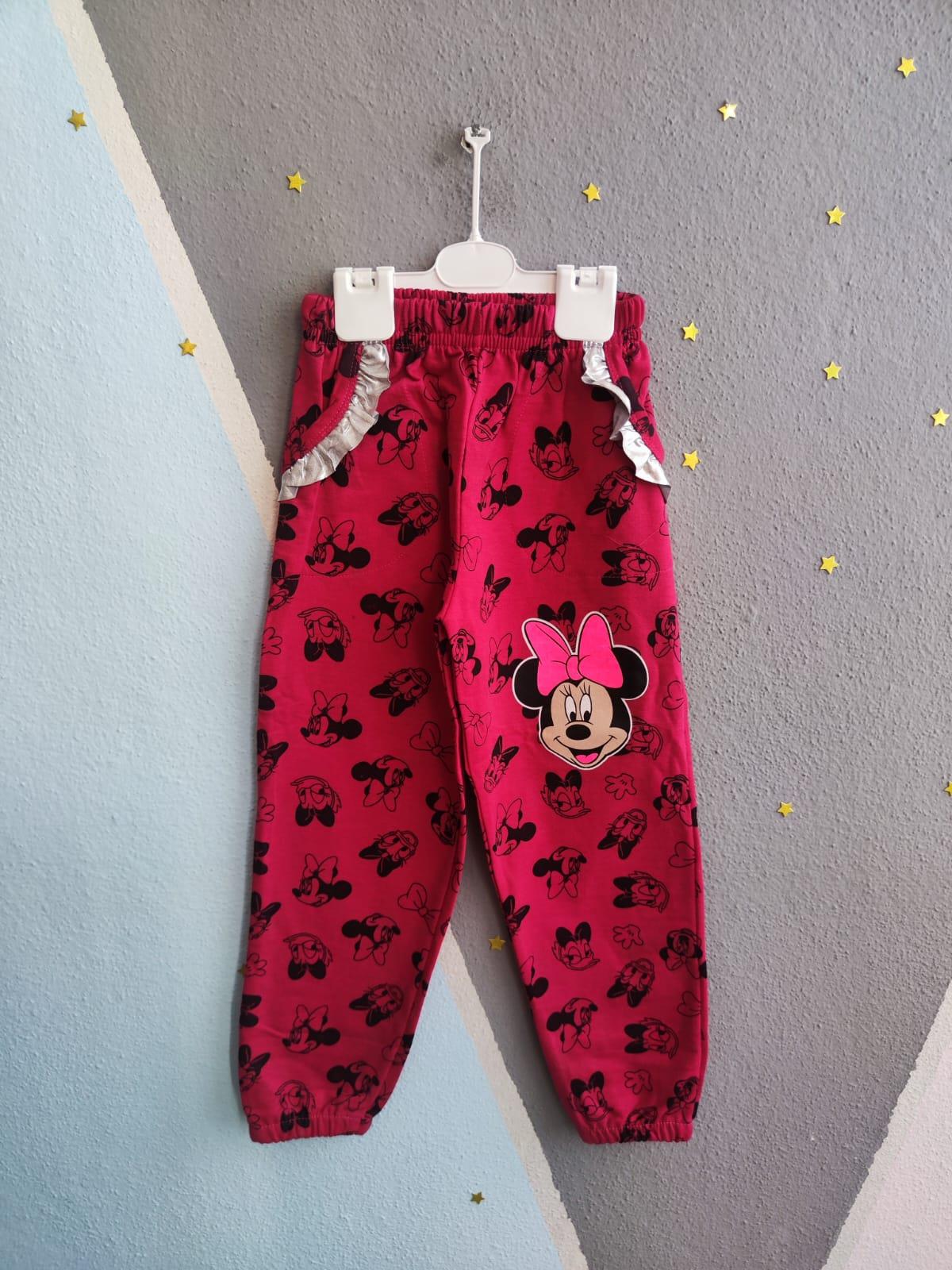 Minnie Baskılı Mevsimlik Kız Eşofman Altı - Fuşya