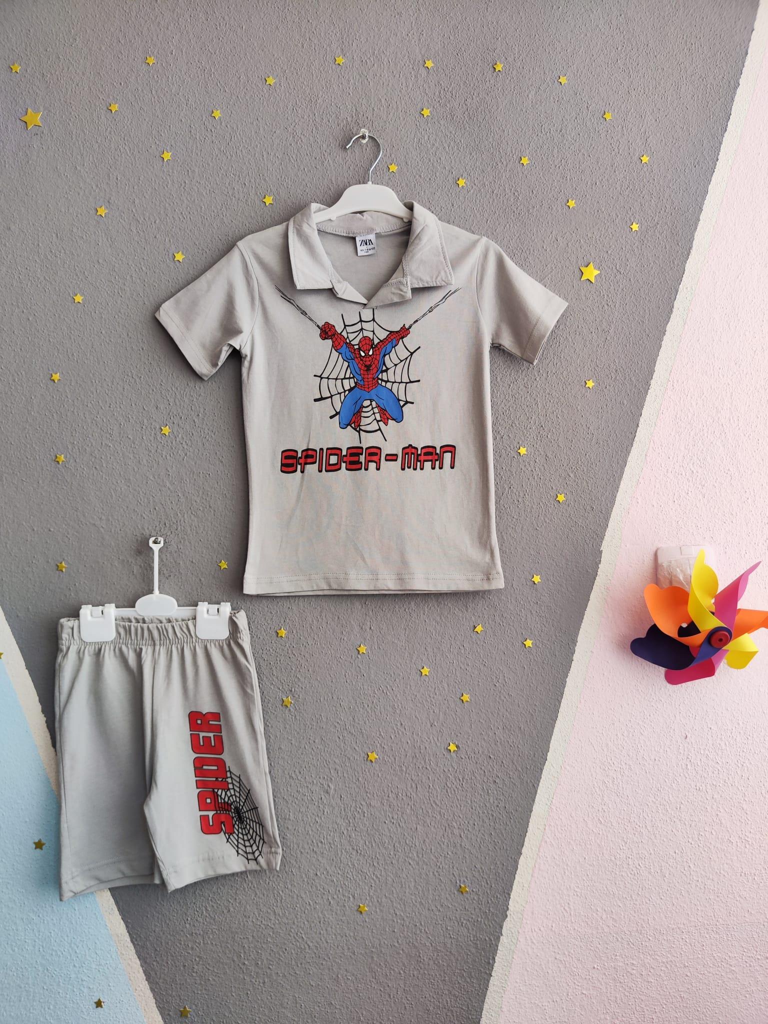 Spiderman Baskılı Marka Erkek Takım - Gri