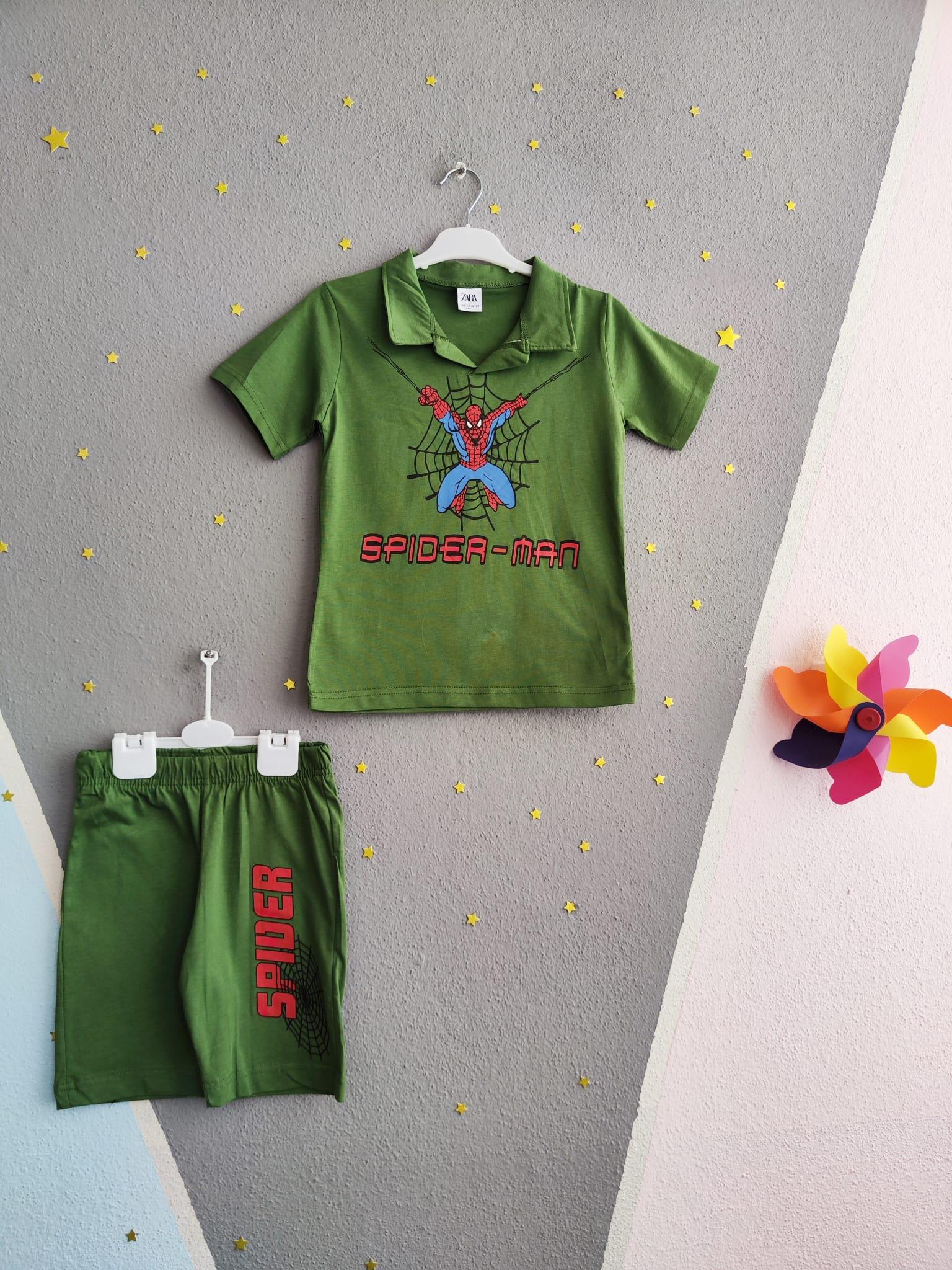 Spiderman Baskılı Marka Erkek Takım - Yeşil
