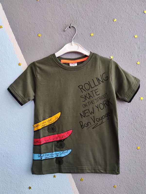 Rolling Skate Bask l Erkek T Shirt Haki