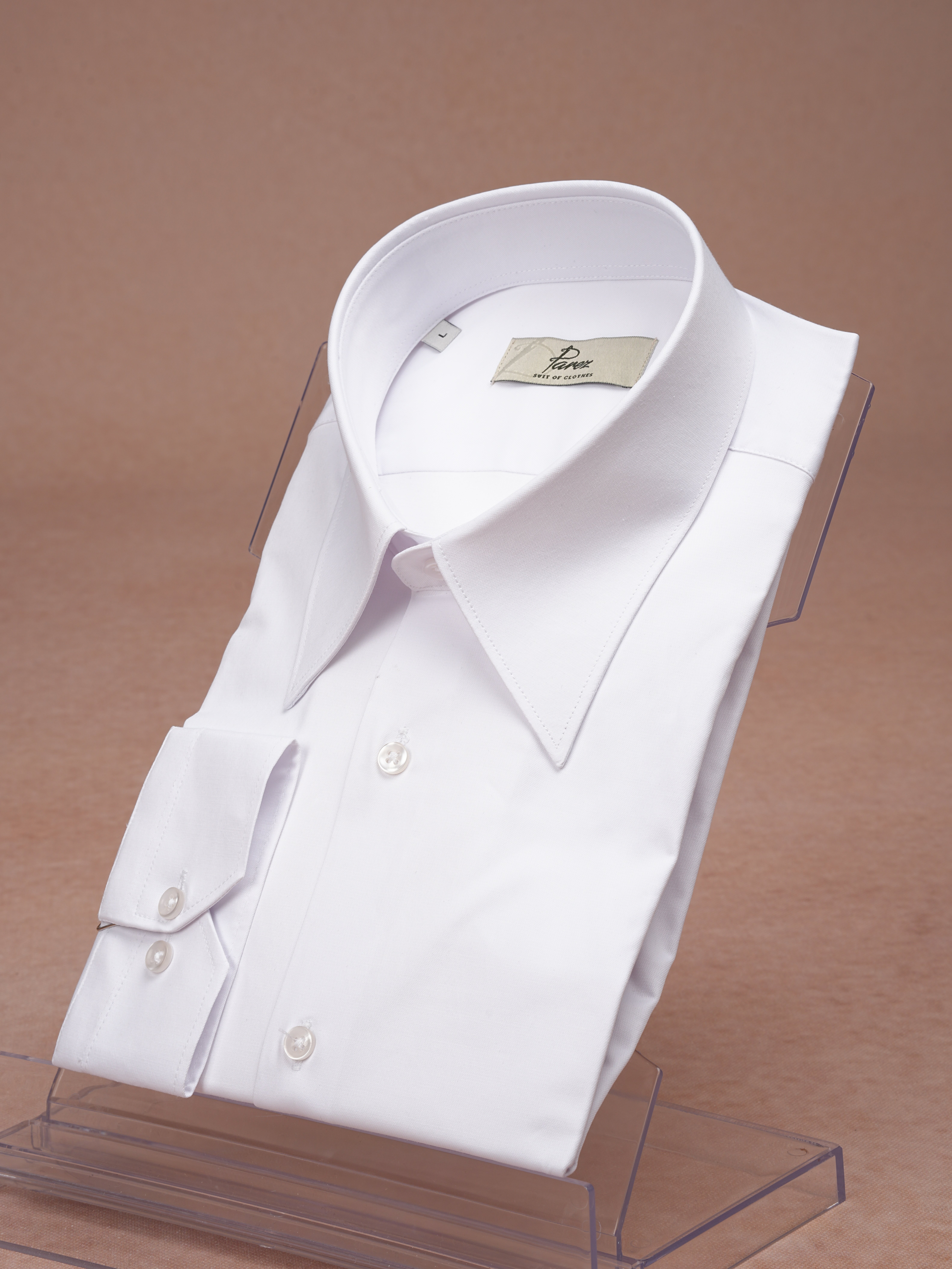 Premium İtalyan Stil Slim Fit Sivri Yaka Erkek Gömlek -  Beyaz