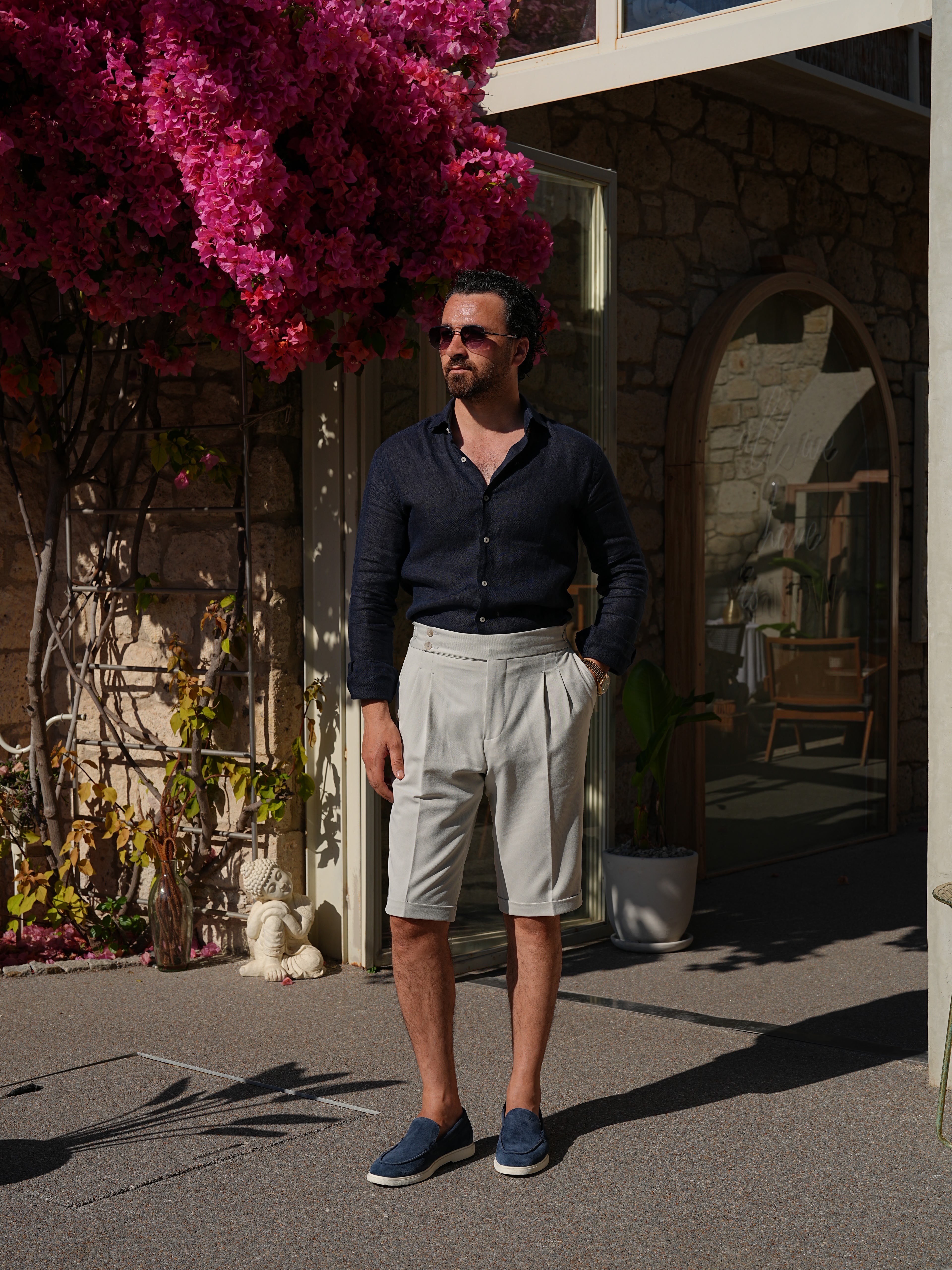 PAREZ Keten Gömlek Modern Fit - Lacivert
