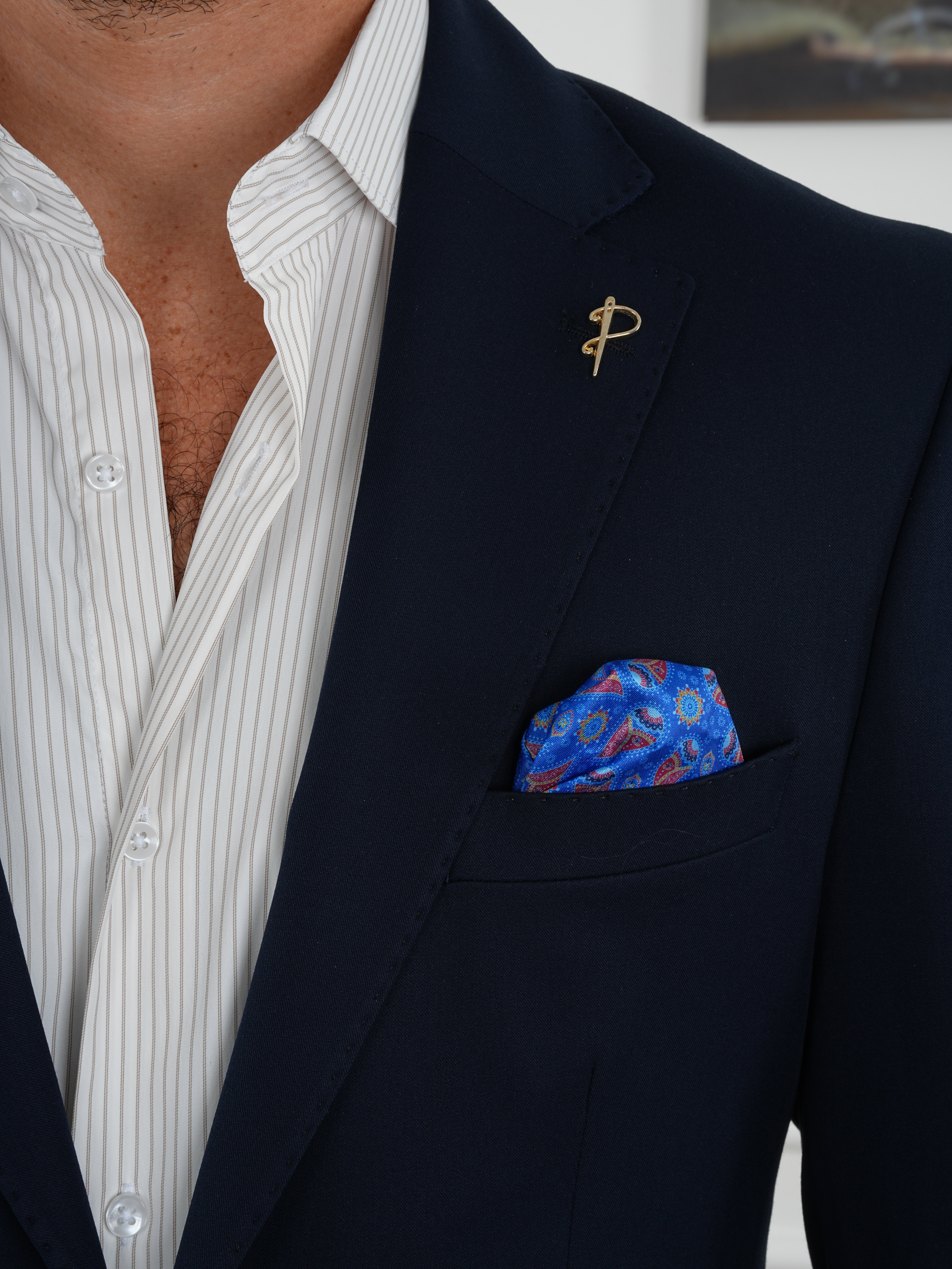 Premium İtalyan Stil Slim Fit Erkek Punto Dikişli Yarım Astarlı Ceket - Lacivert