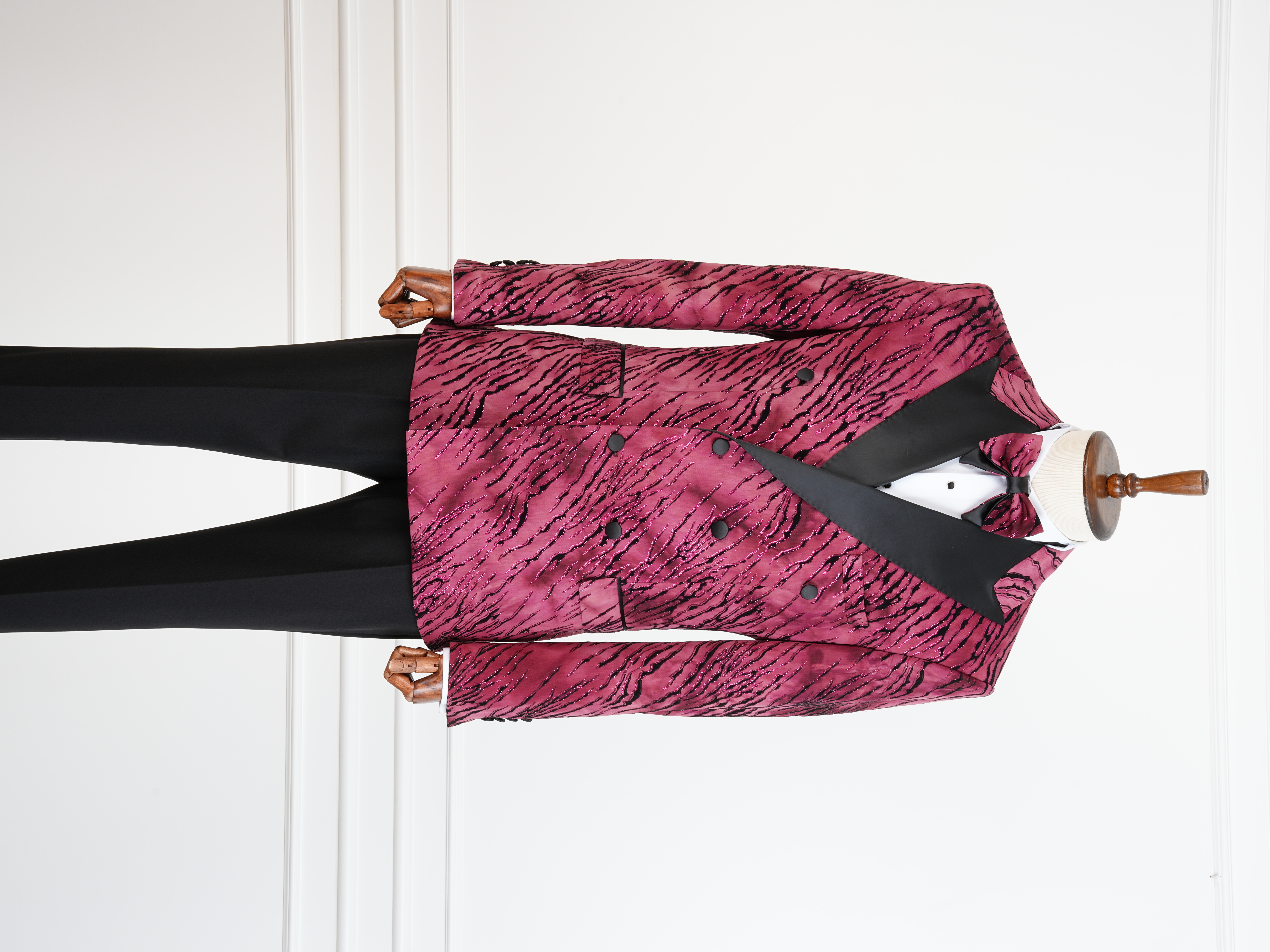 Erkek Slim Fit İtalyan Stil Desenli Damatlık Smokin - Bordo