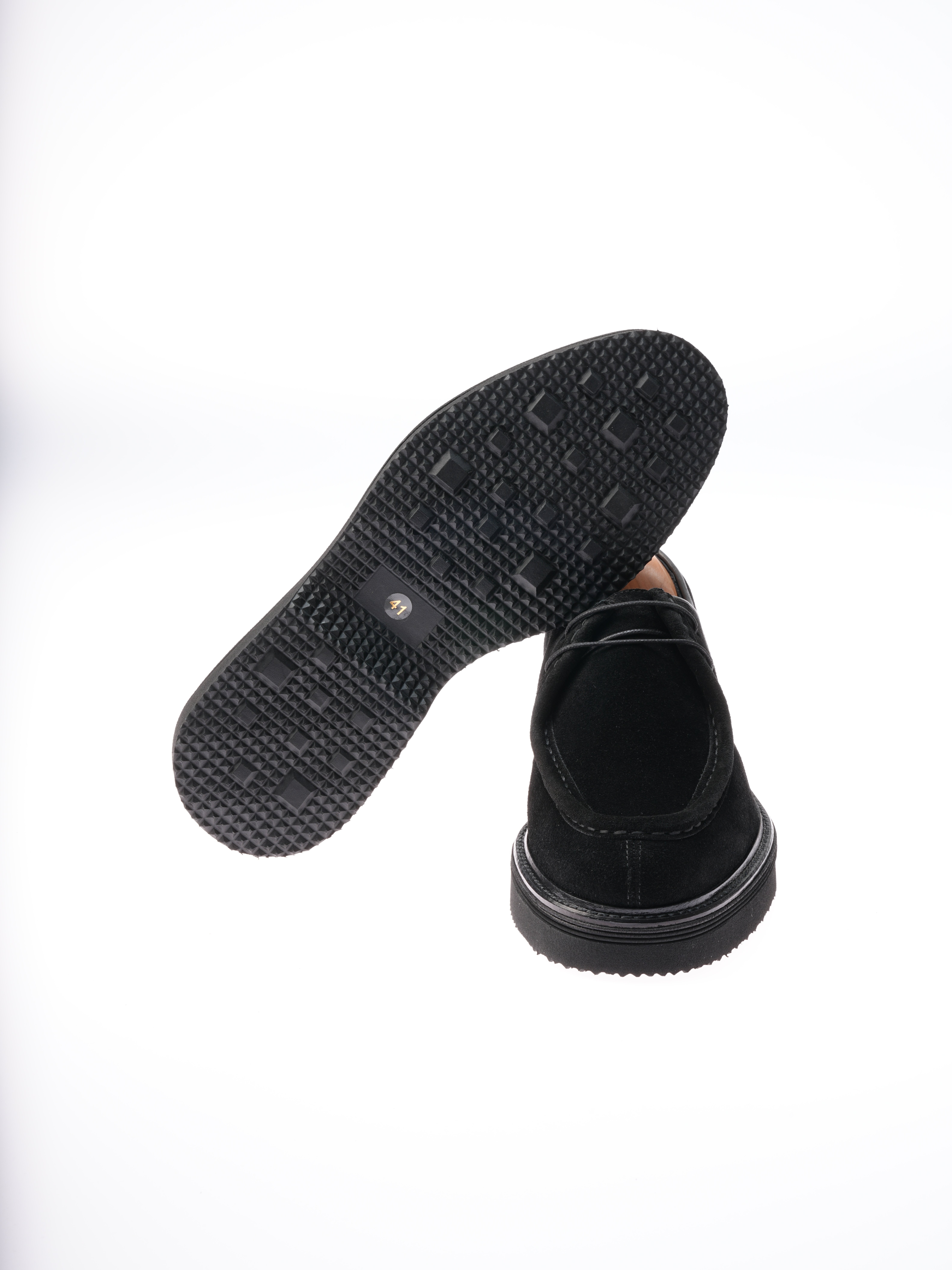 Erkek Premium Süet Deri İç Astar Dana Deri Eva Taban Ayakkabı - Siyah