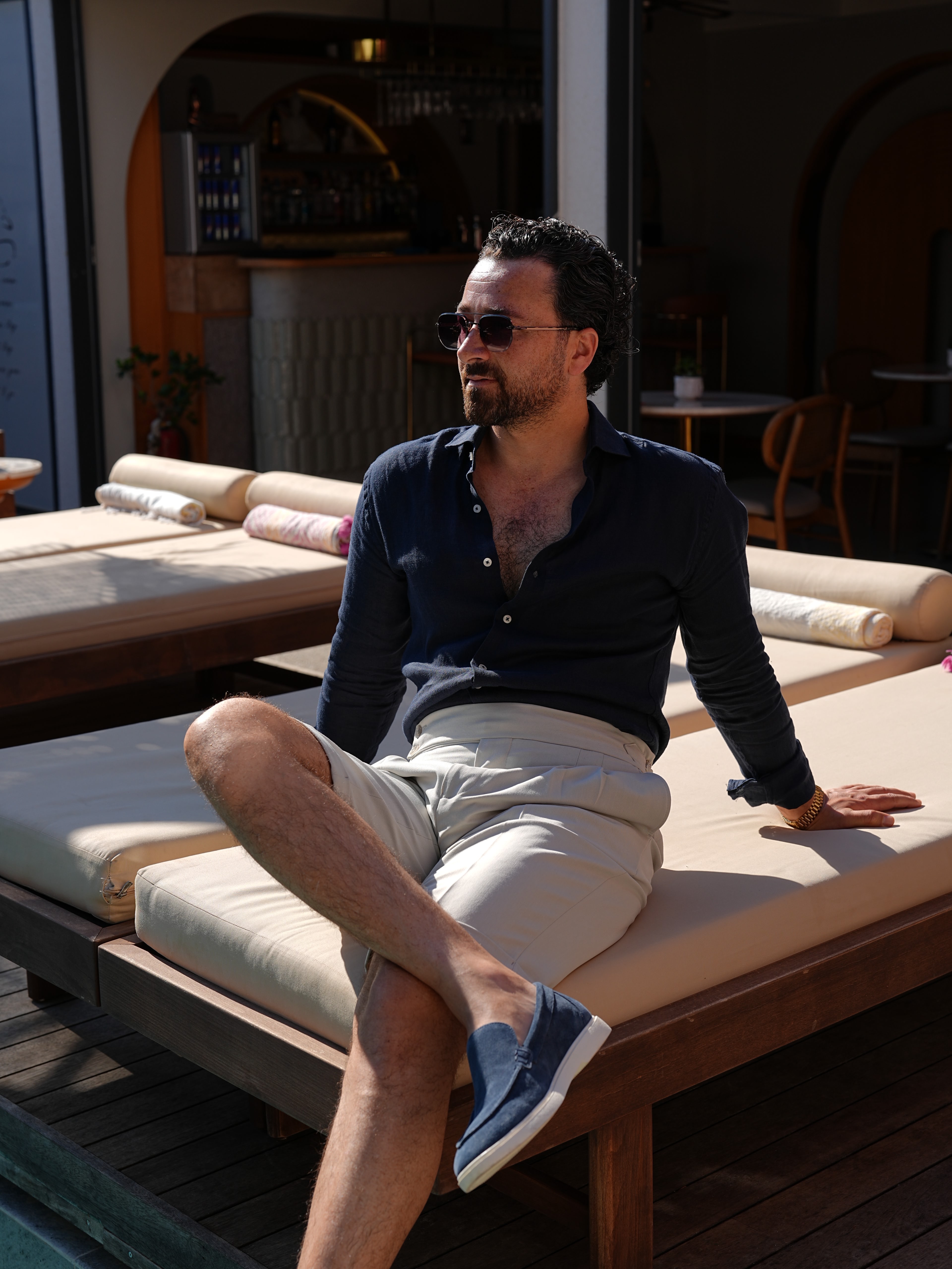 PAREZ Keten Gömlek Modern Fit - Lacivert