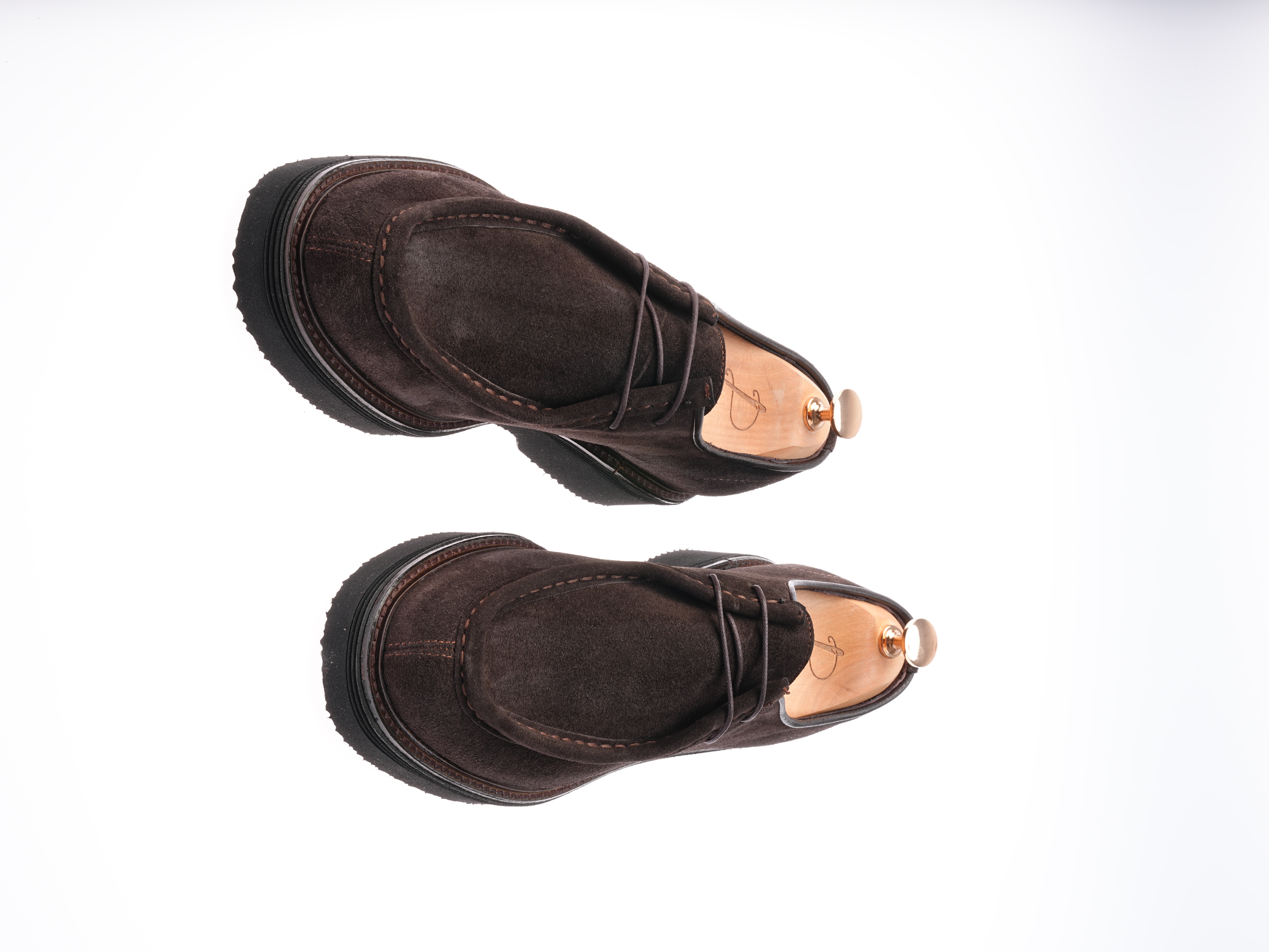 Erkek Premium Süet Deri İç Astar Dana Deri Eva Taban Ayakkabı - Acı Kahve