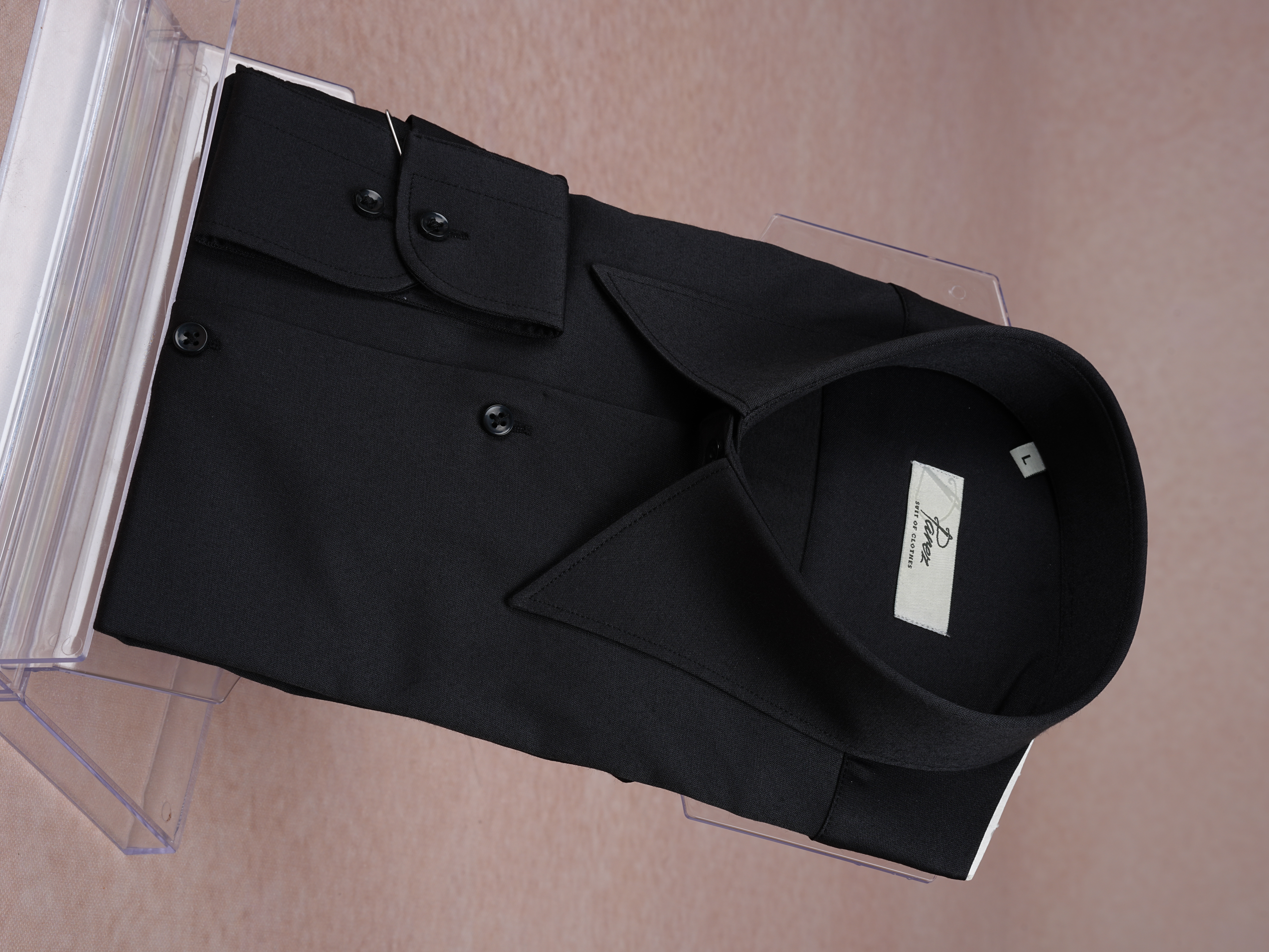 Premium İtalyan Stil Slim Fit Sivri Yaka Erkek Gömlek - Siyah