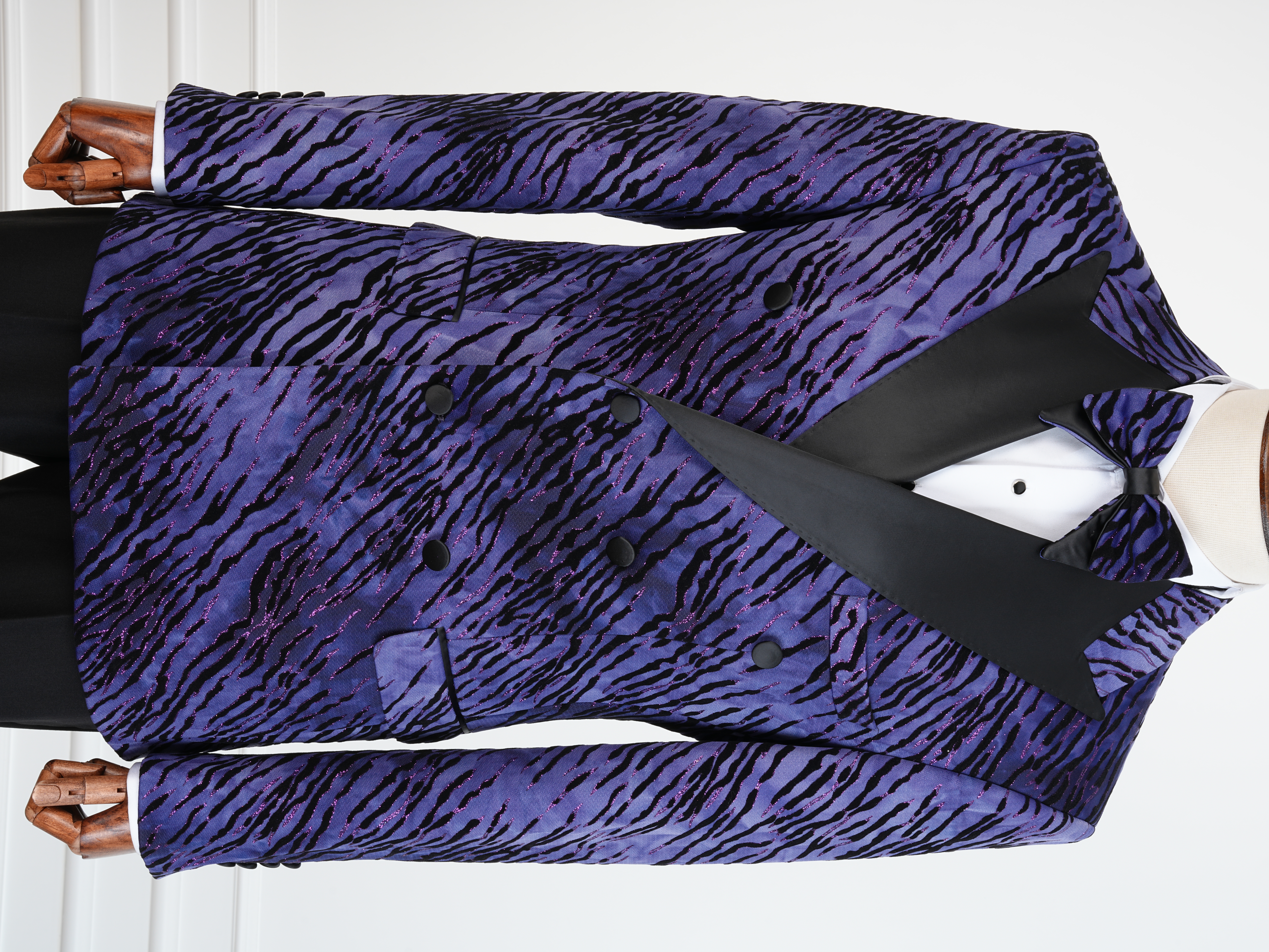 Erkek Slim Fit İtalyan Stil Desenli Damatlık Smokin - Mor