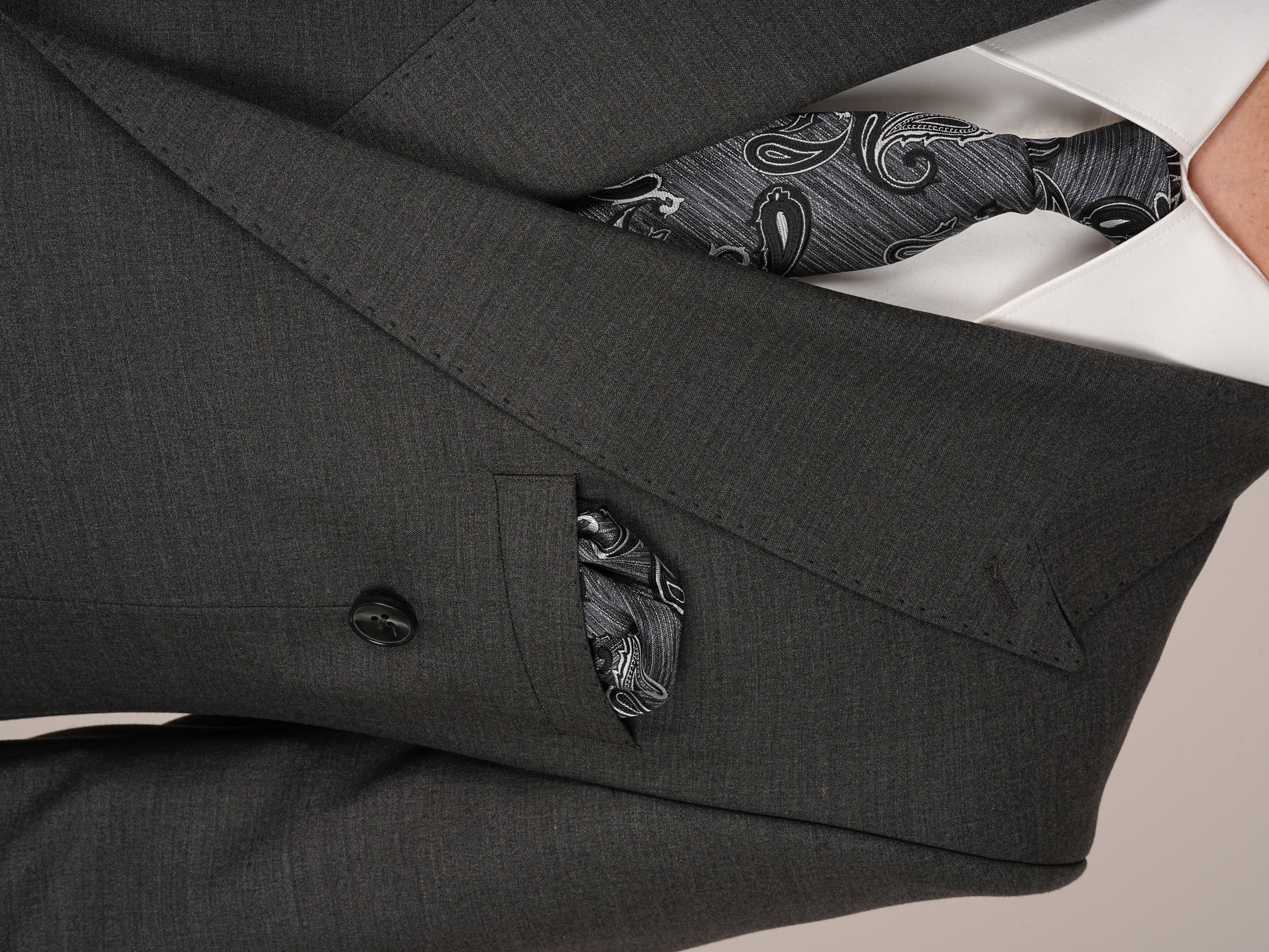 Erkek Slim Fit İtalyan Stil Kruvaze Takım Elbise Ceket Pantolon - Füme