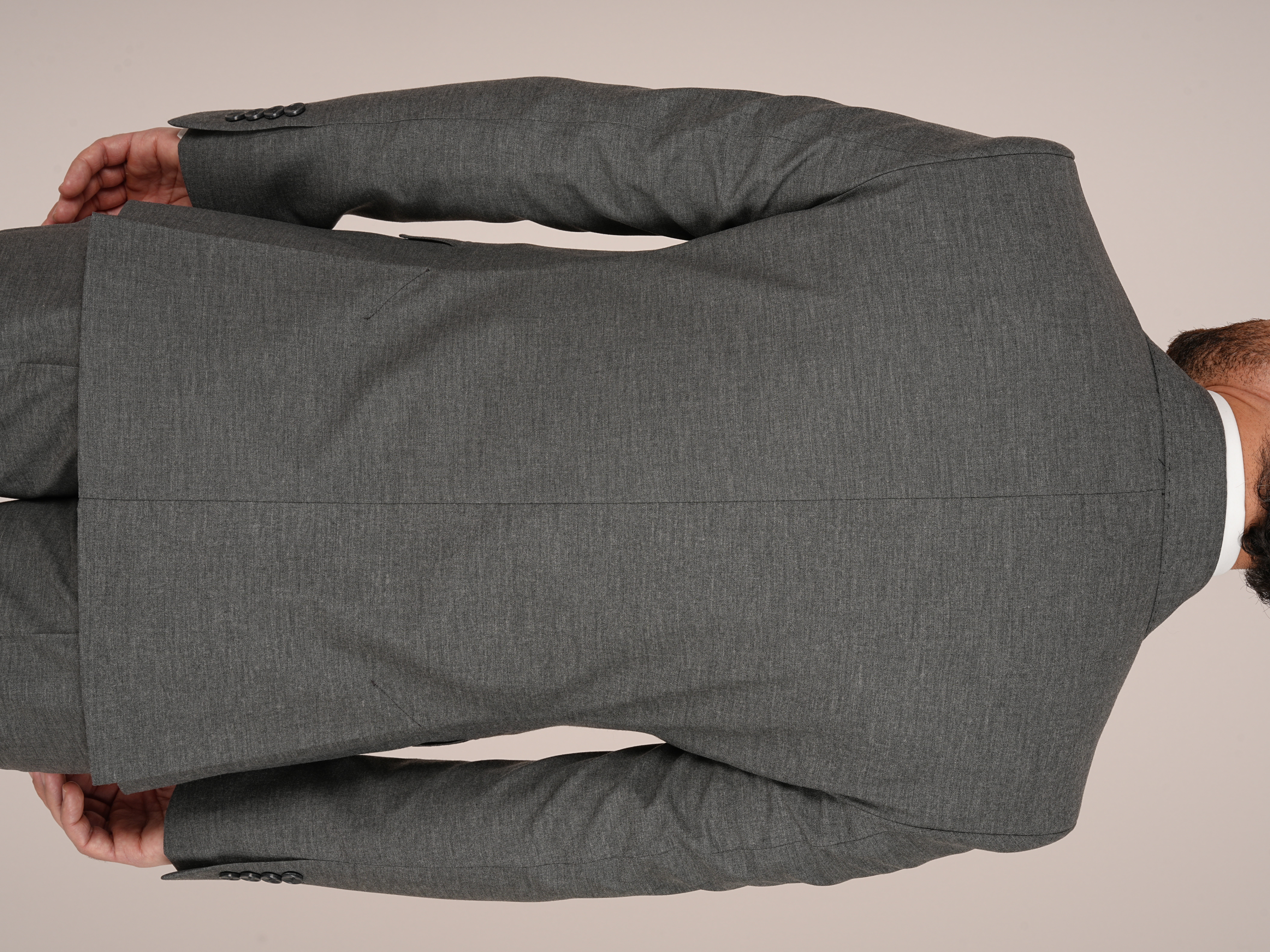 Erkek Slim Fit İtalyan Stil Kruvaze Takım Elbise Ceket Pantolon - Gri