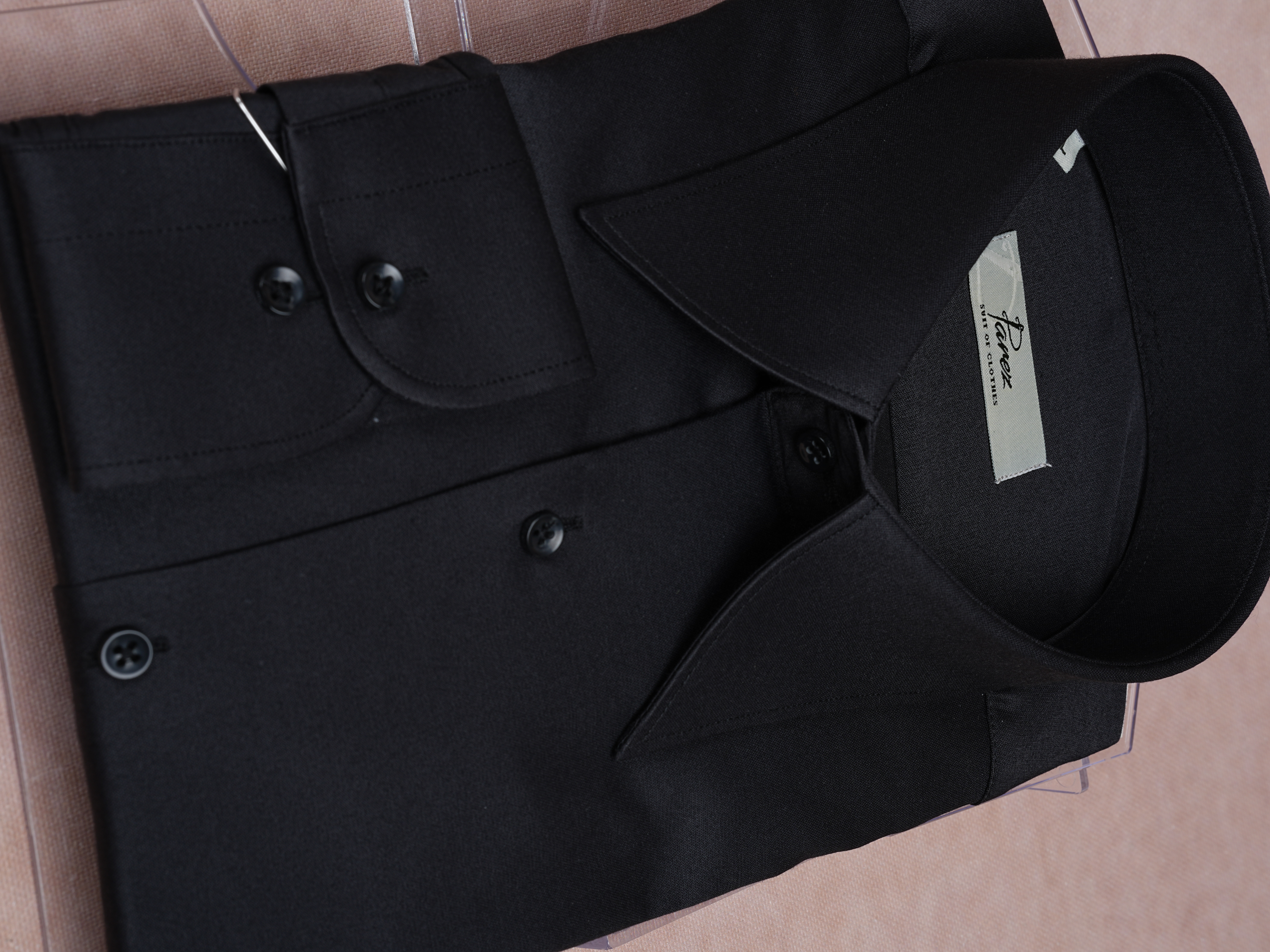 Premium İtalyan Stil Slim Fit Sivri Yaka Erkek Gömlek - Siyah