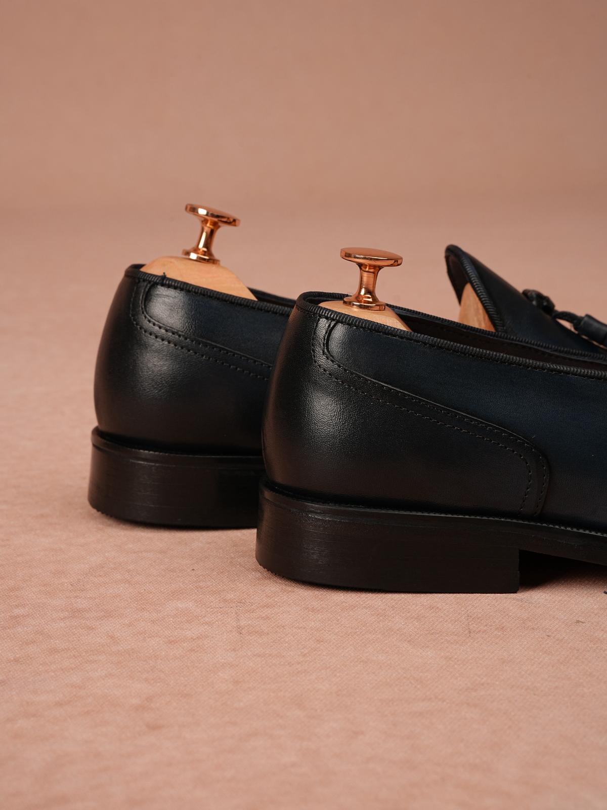 Erkek Premium Corcik Kösele Taban Hakiki Deri Ayakkabı - Lacivert