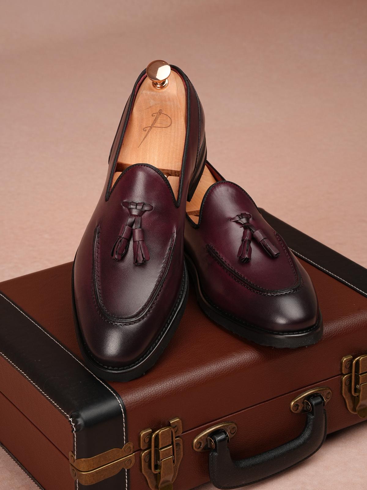 Erkek Premium Spiro Alkol Açma Deri Dana İç Astar Özel Hafif Eva Tabanlı Corcik Ayakkabı - Bordo