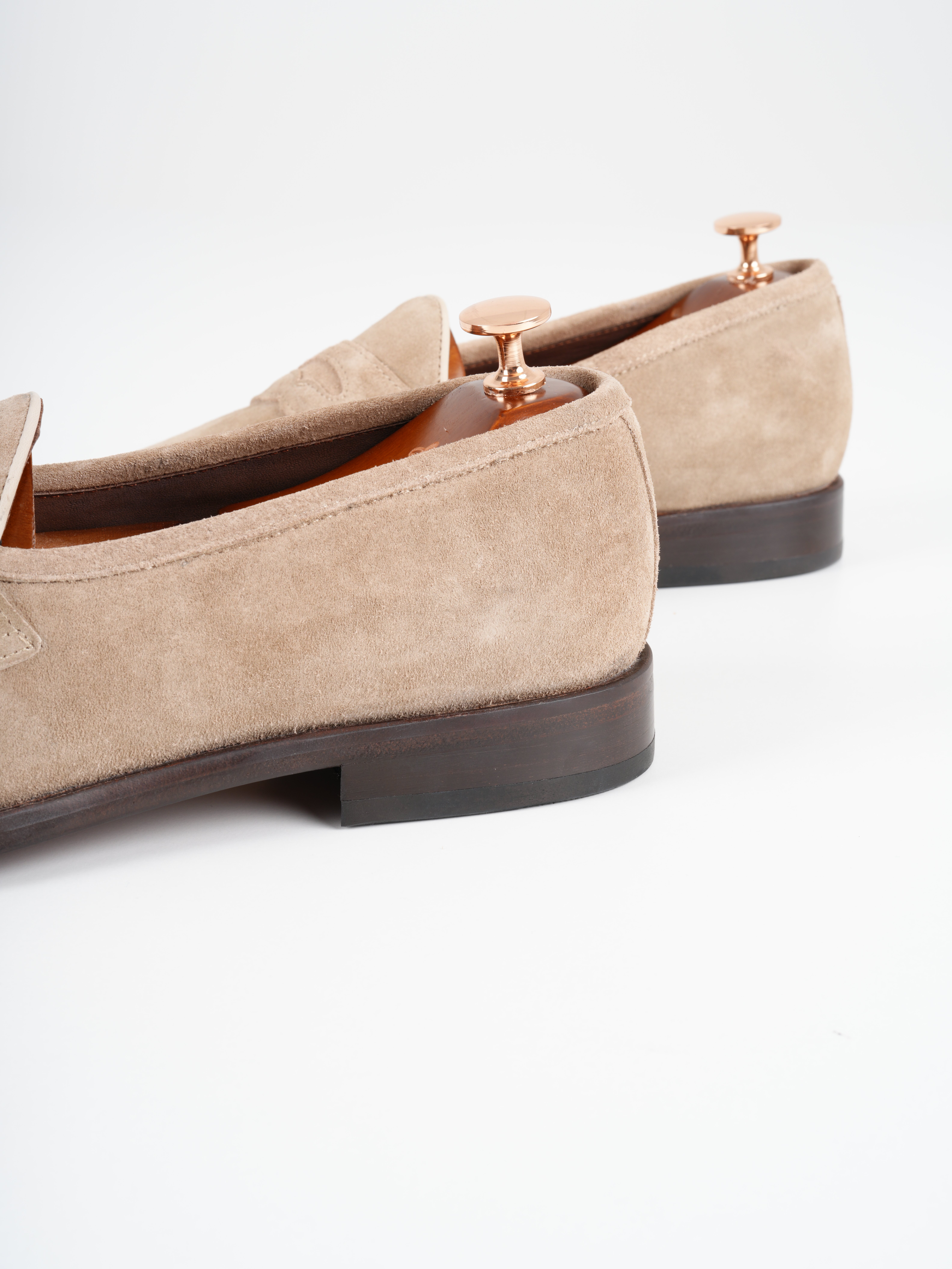 Mens Premium Metis Suede Leather Cowhide Lining Double Leather Special Hand Painted Leather Shoes - Beige
