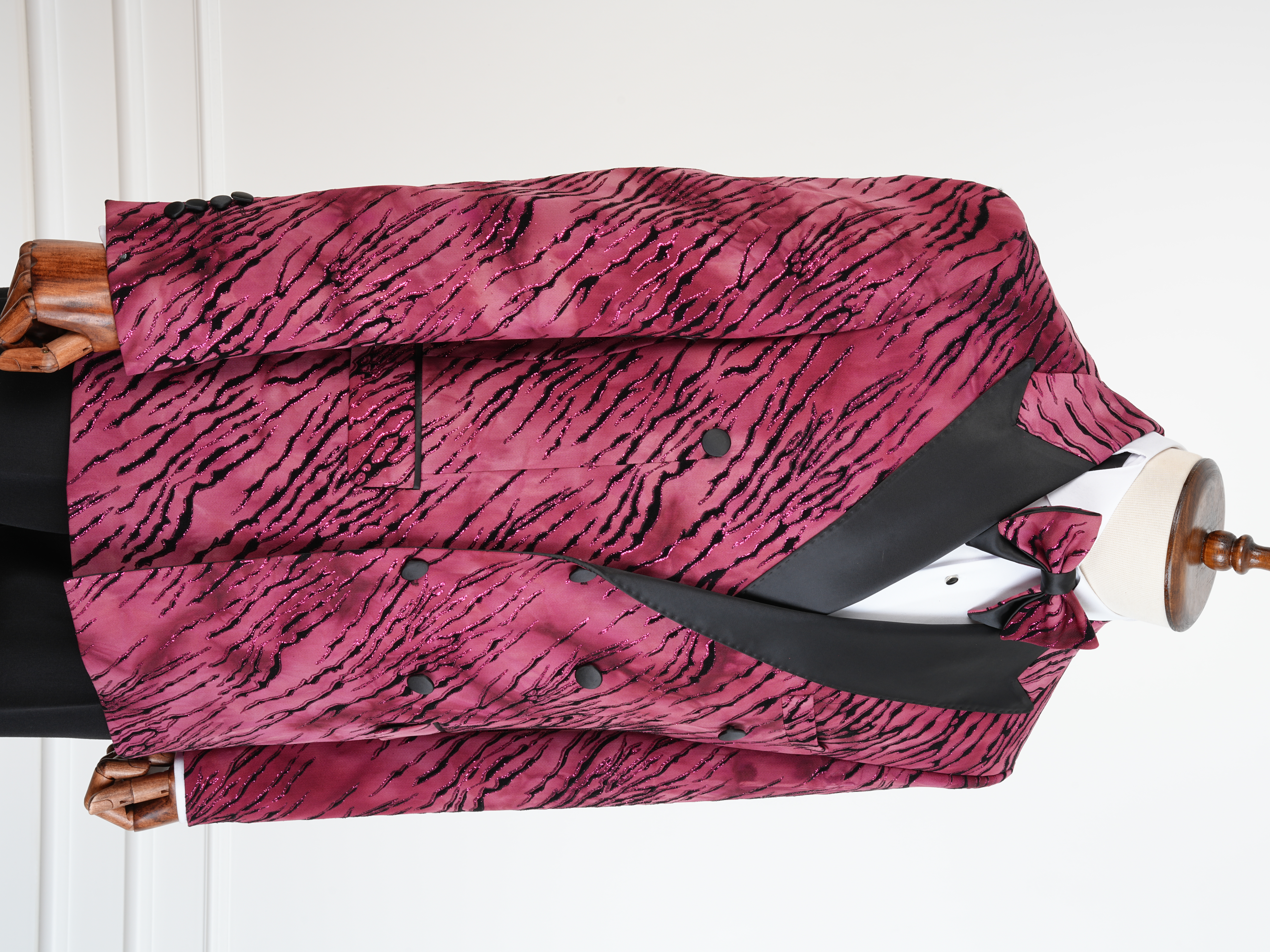 Erkek Slim Fit İtalyan Stil Desenli Damatlık Smokin - Bordo