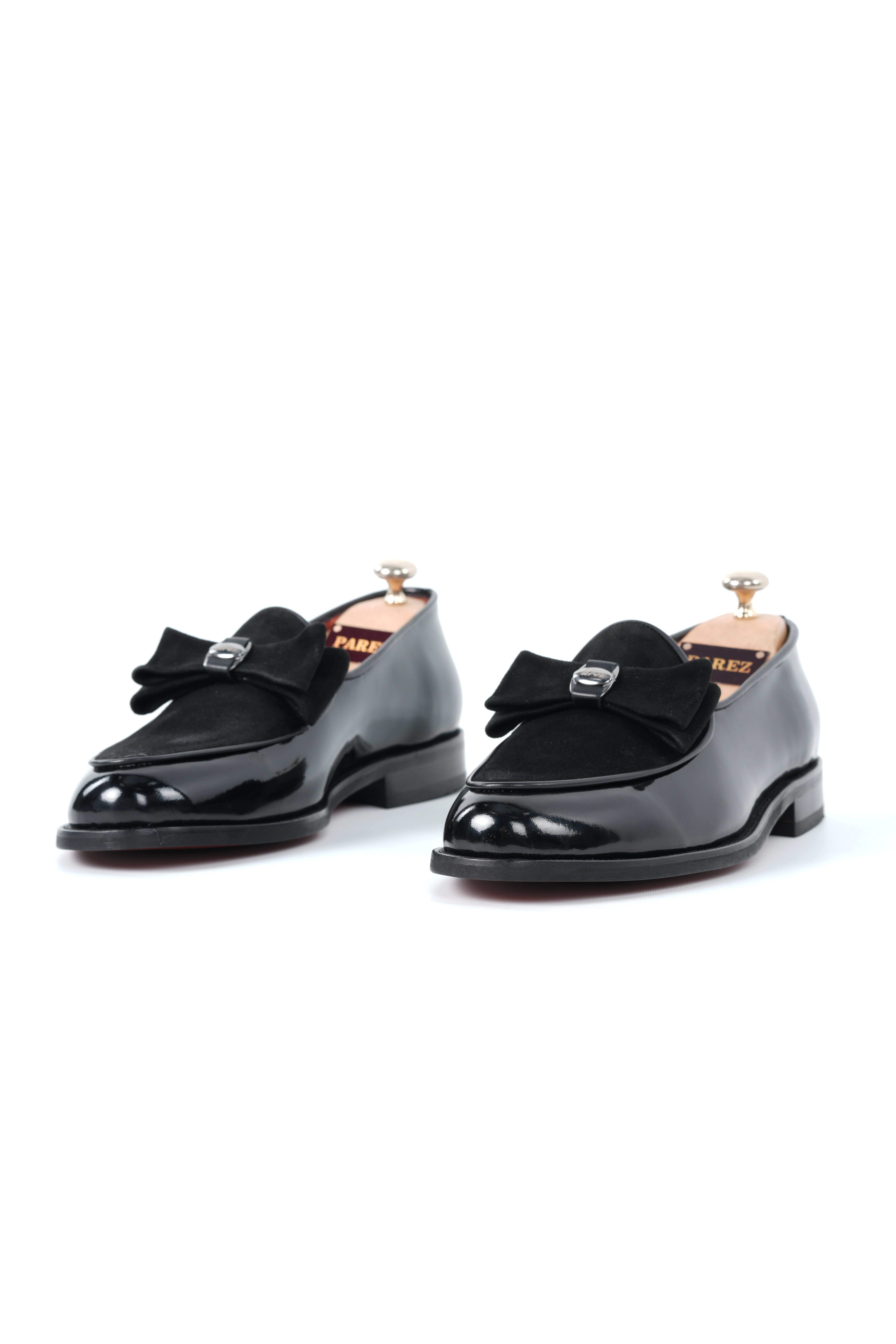 Italian Style Interior Exterior Patent Leather Garni Suede Silver Buckle Mens Shoes-Black Patent Leather
