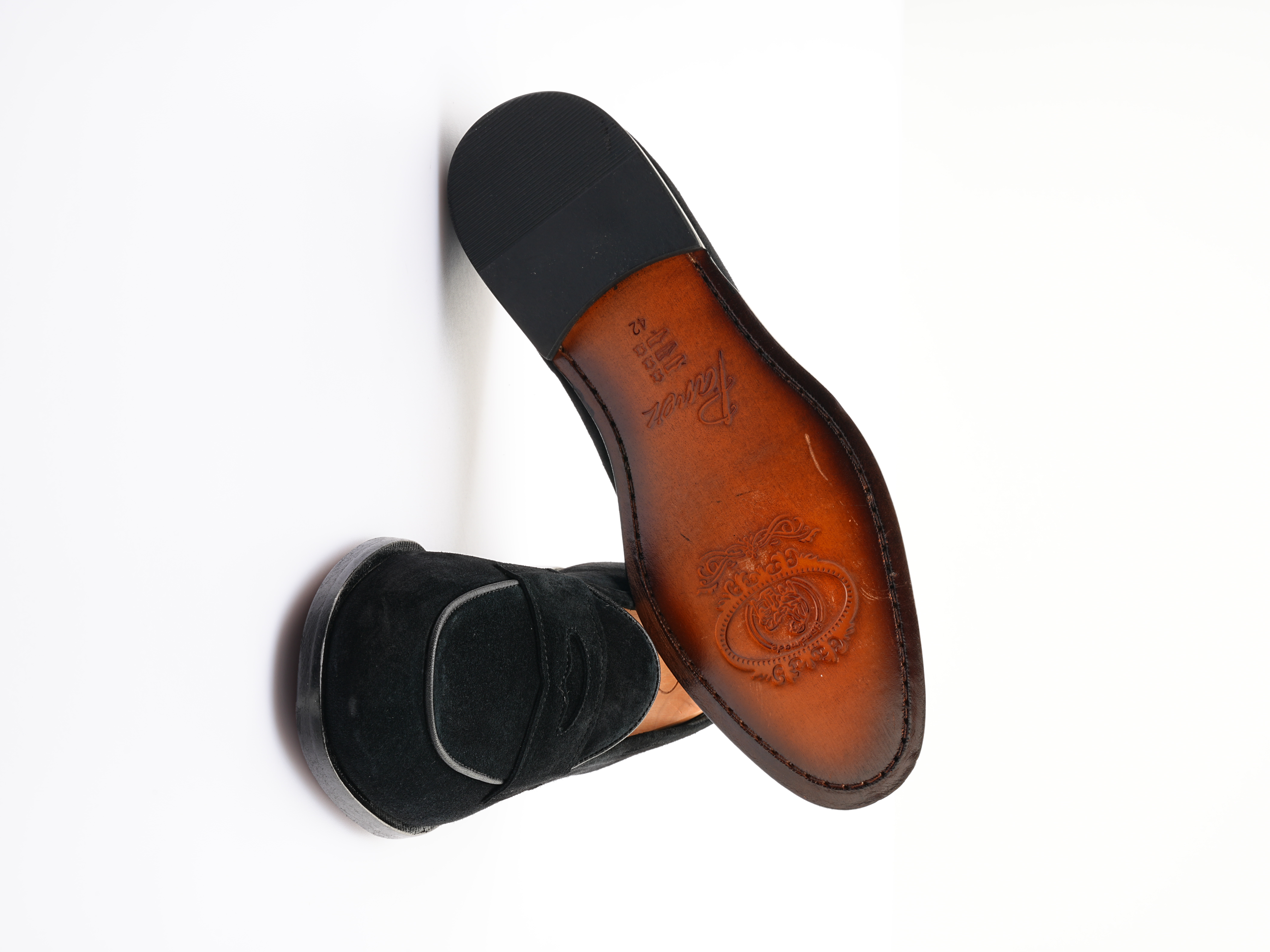 Erkek Premium Metis Süet Derİ Dana Astar 
Double Kösele 
Özel El Boyama Kösele Ayakkabı - Siyah