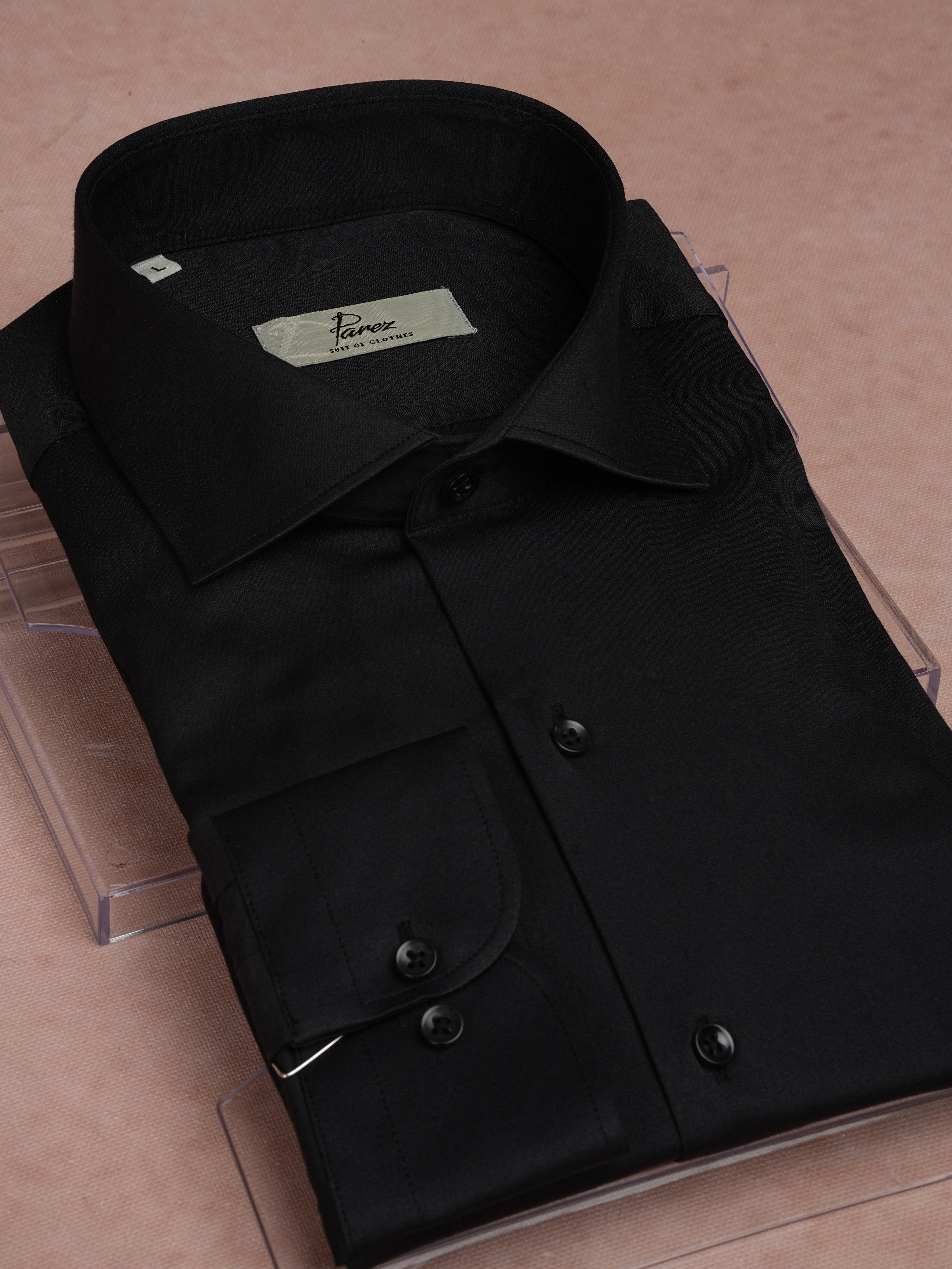 Premium Italian Collar Slim Fit Mens Shirt - Black