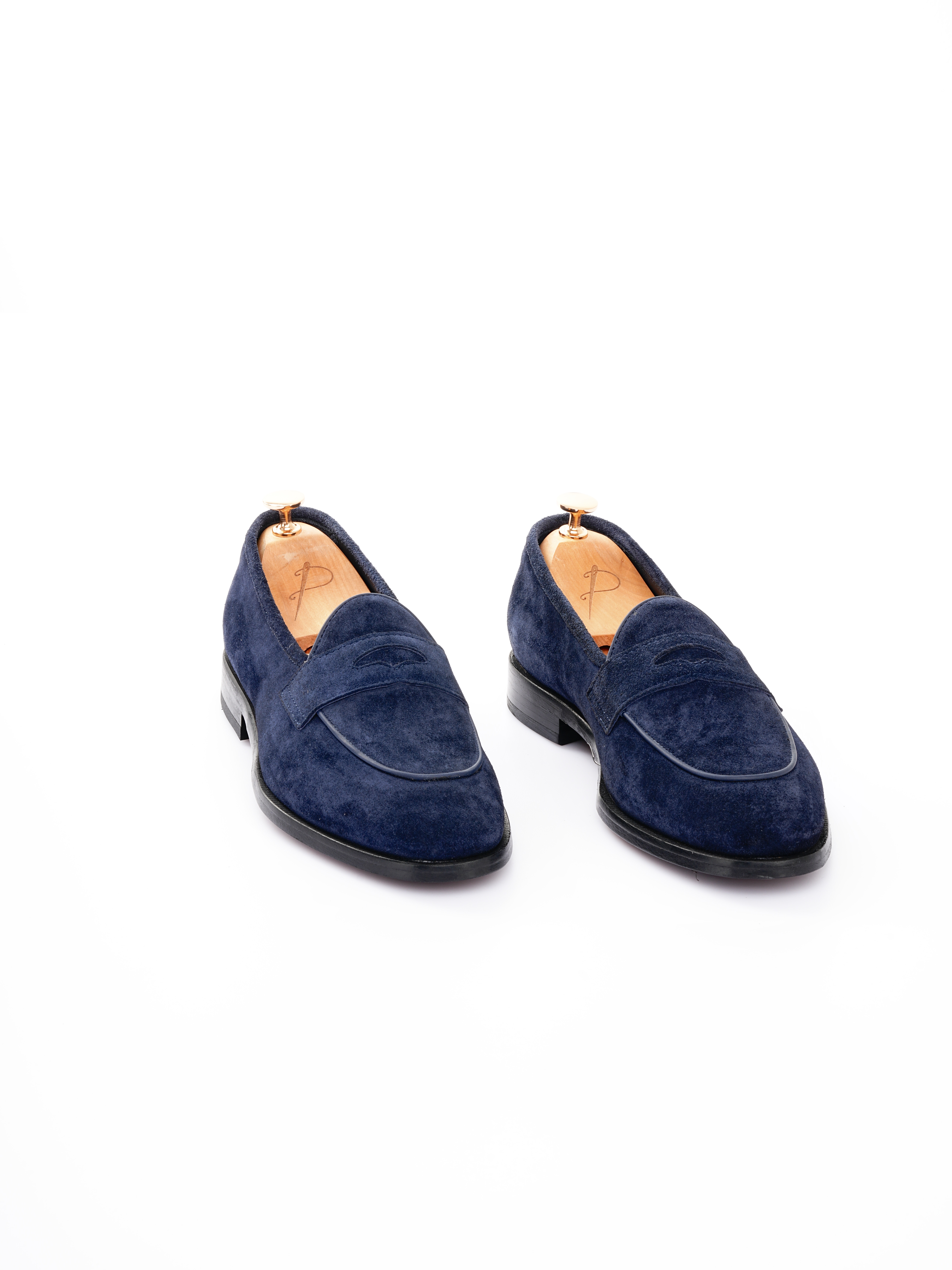 Metis süet deri
Dana astar 
Double kösele
Özel el boyama kösele Ayakkabı - Lacivert