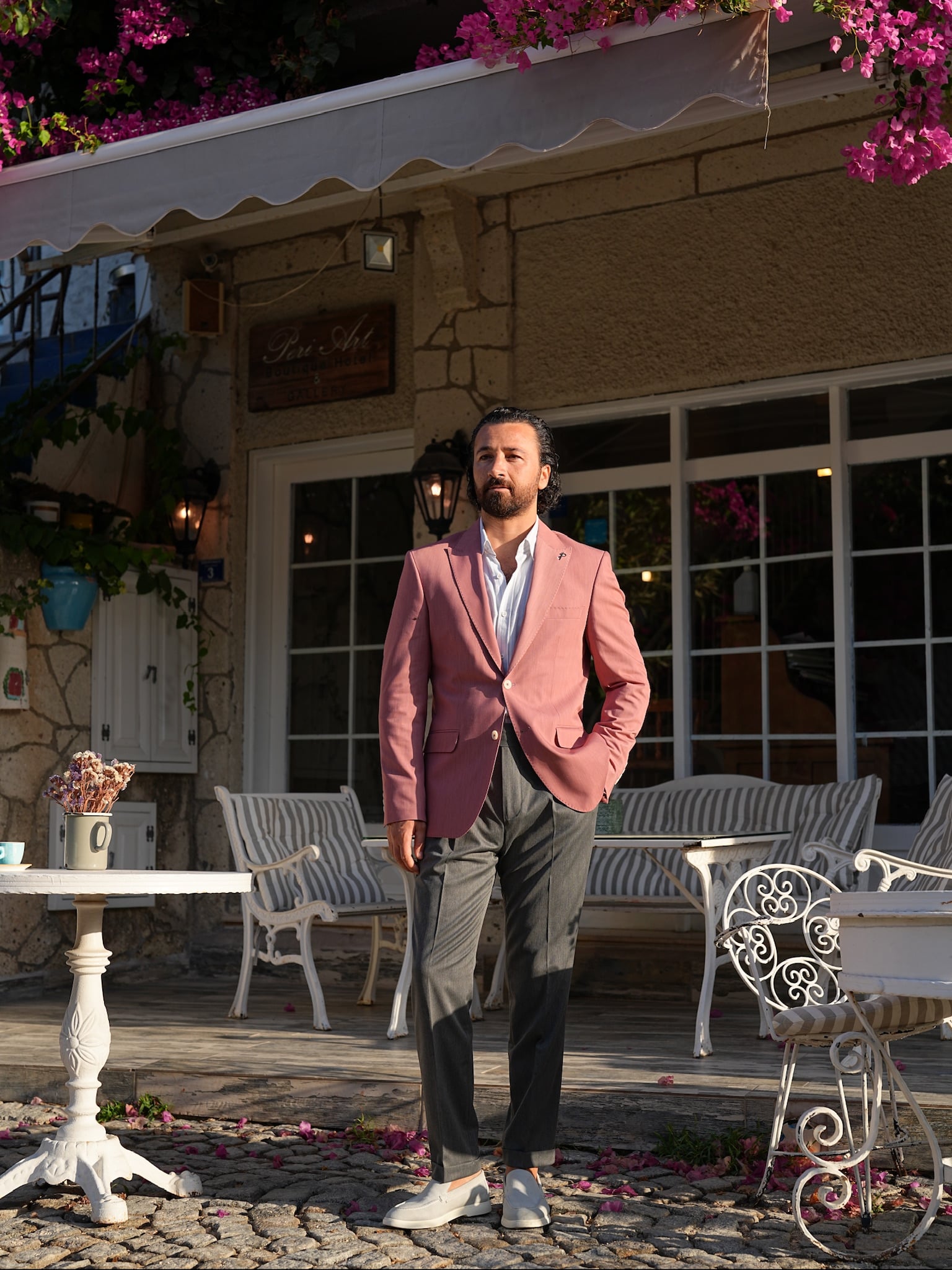 Erkek Premium İtalyan Stil Slim Fit Erkek Punto Dikişli Torba Cepli Yarım Astarlı Ceket - Vişne Çürüğü