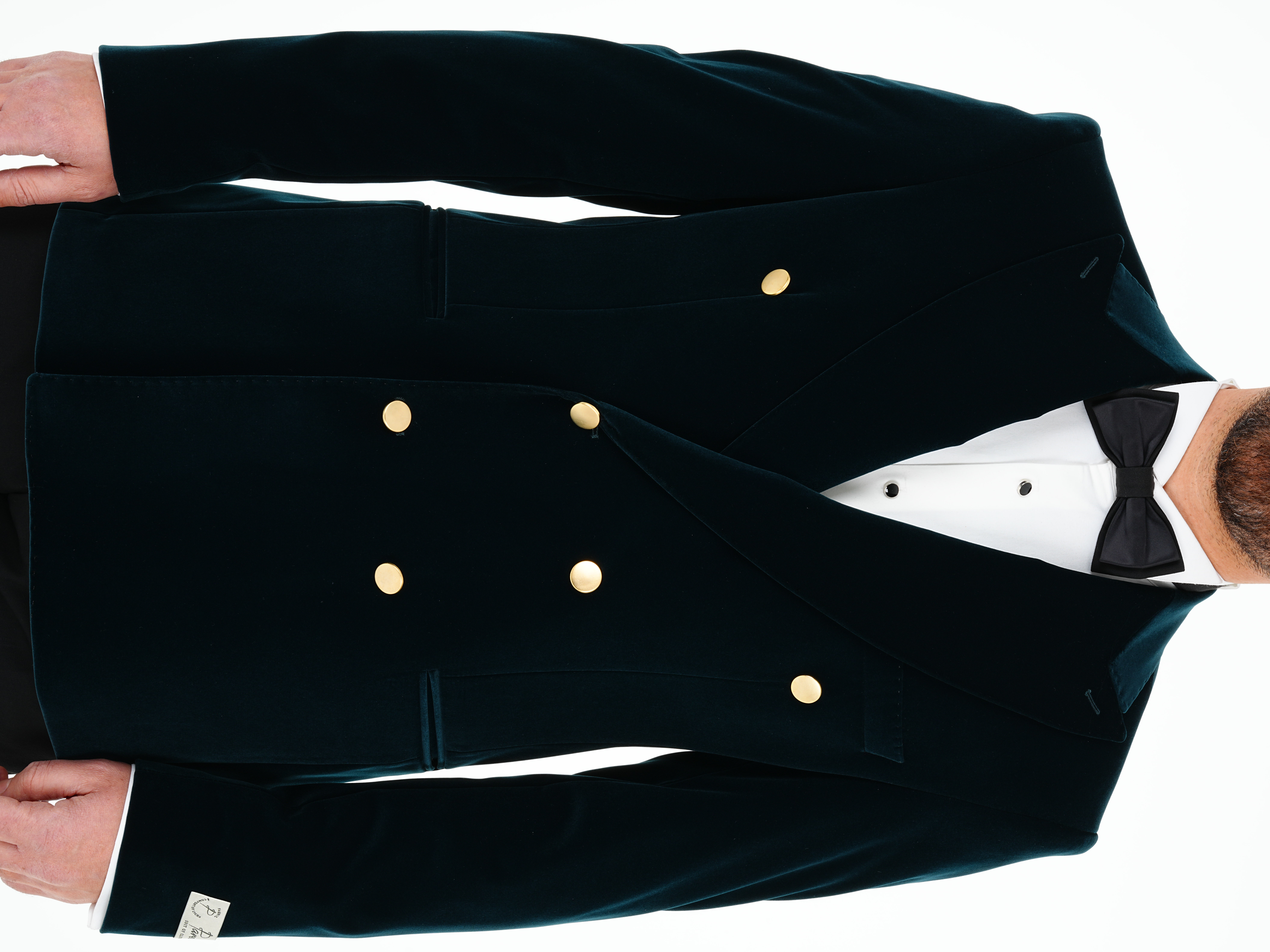 Premium Erkek Kadife Kruvaze Smokin Damatlık Gold Düğme Punto Dikişli Ceket Pantolon Papyon - Haki