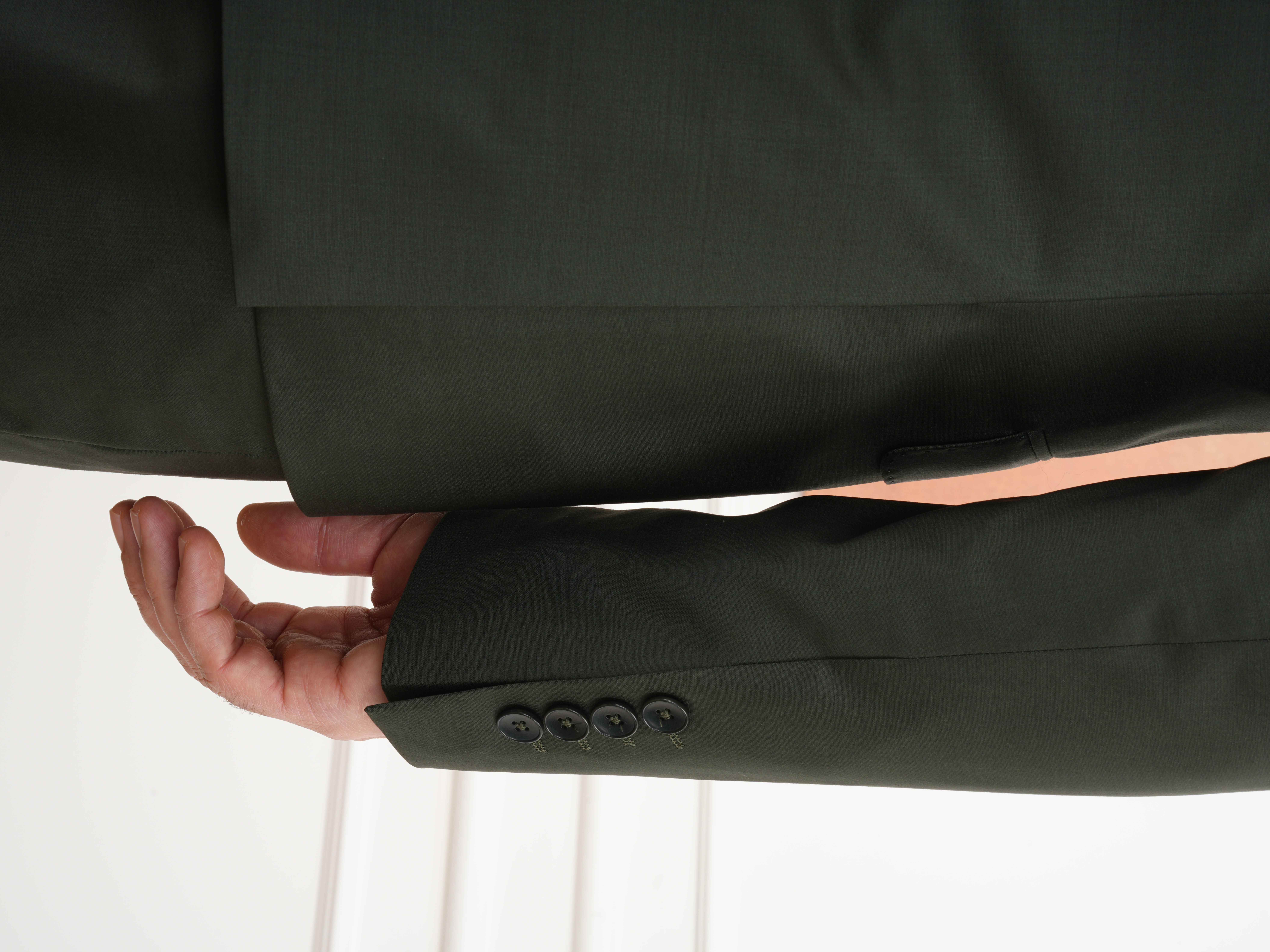 Erkek Regular İtalyan Stil Yünlü Mono Yaka Takım Elbise Ceket Pantolon - Haki