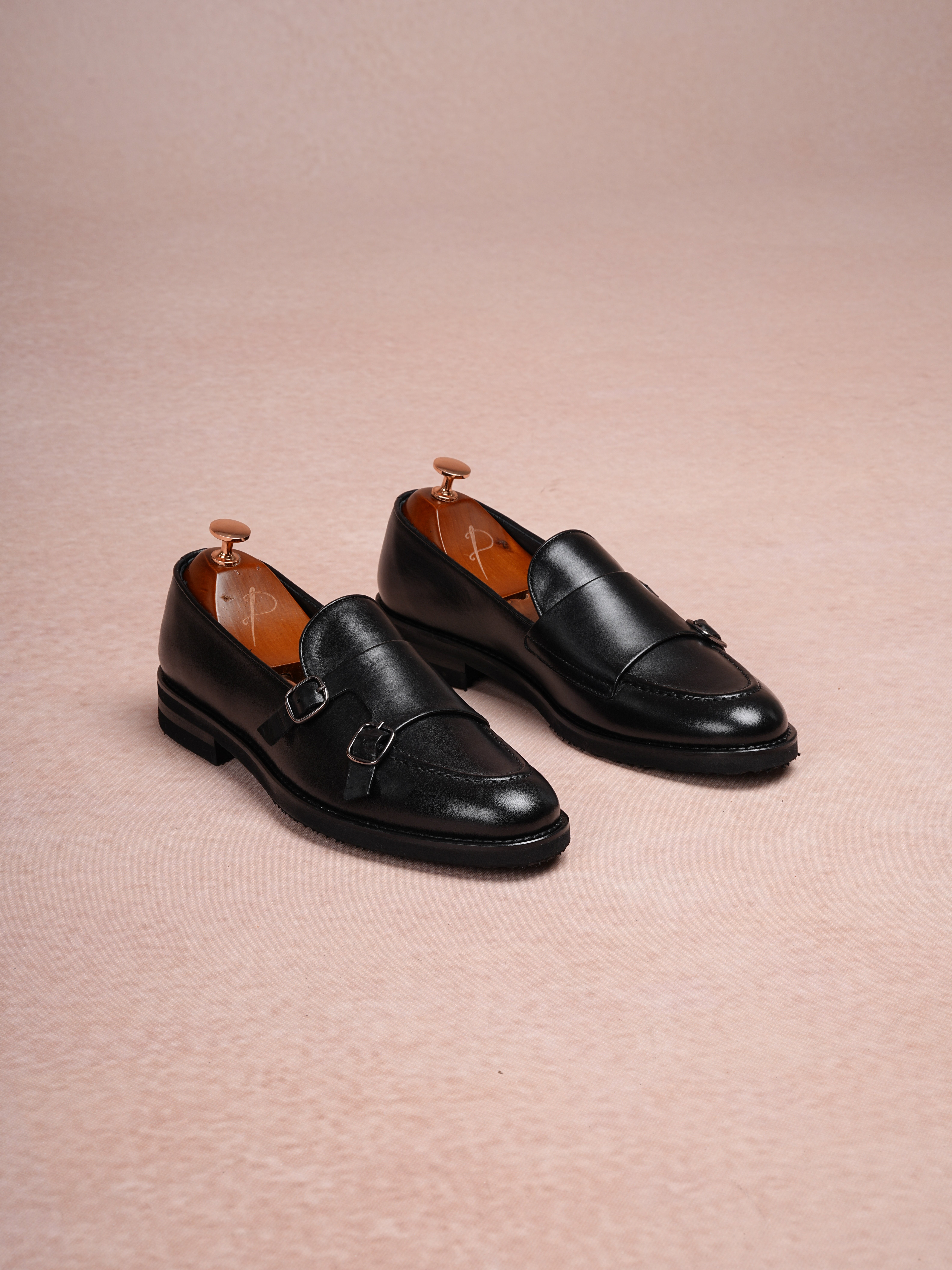 Brush Opening Premium Leather Calf Inner Lining Special Lightweight Eva Sole And Target Heel Shoes - Black
