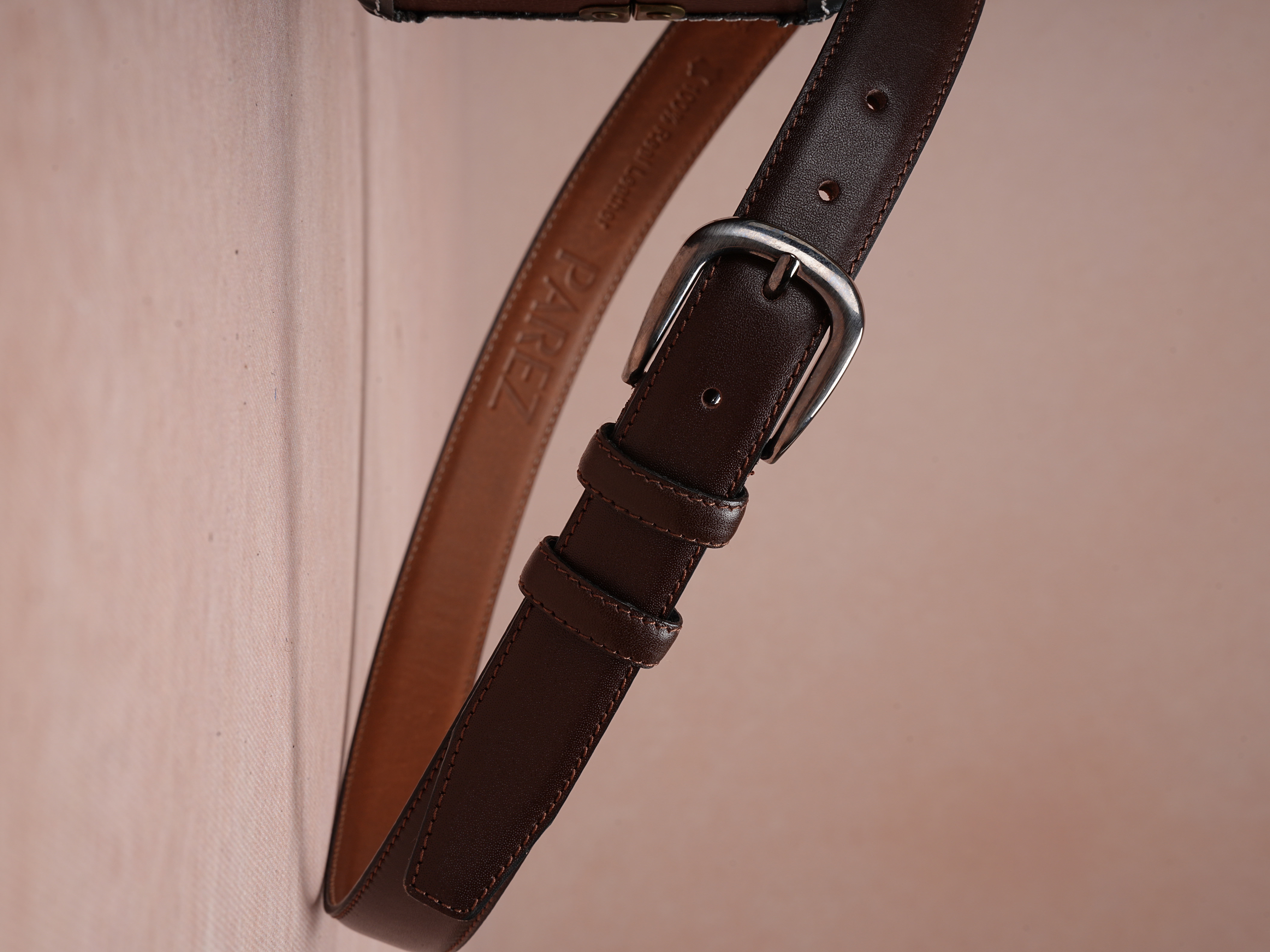 Erkek %100 Hakiki Deri Antik Nikel Tokalı İnce Kemer 3 Cm - Kahve