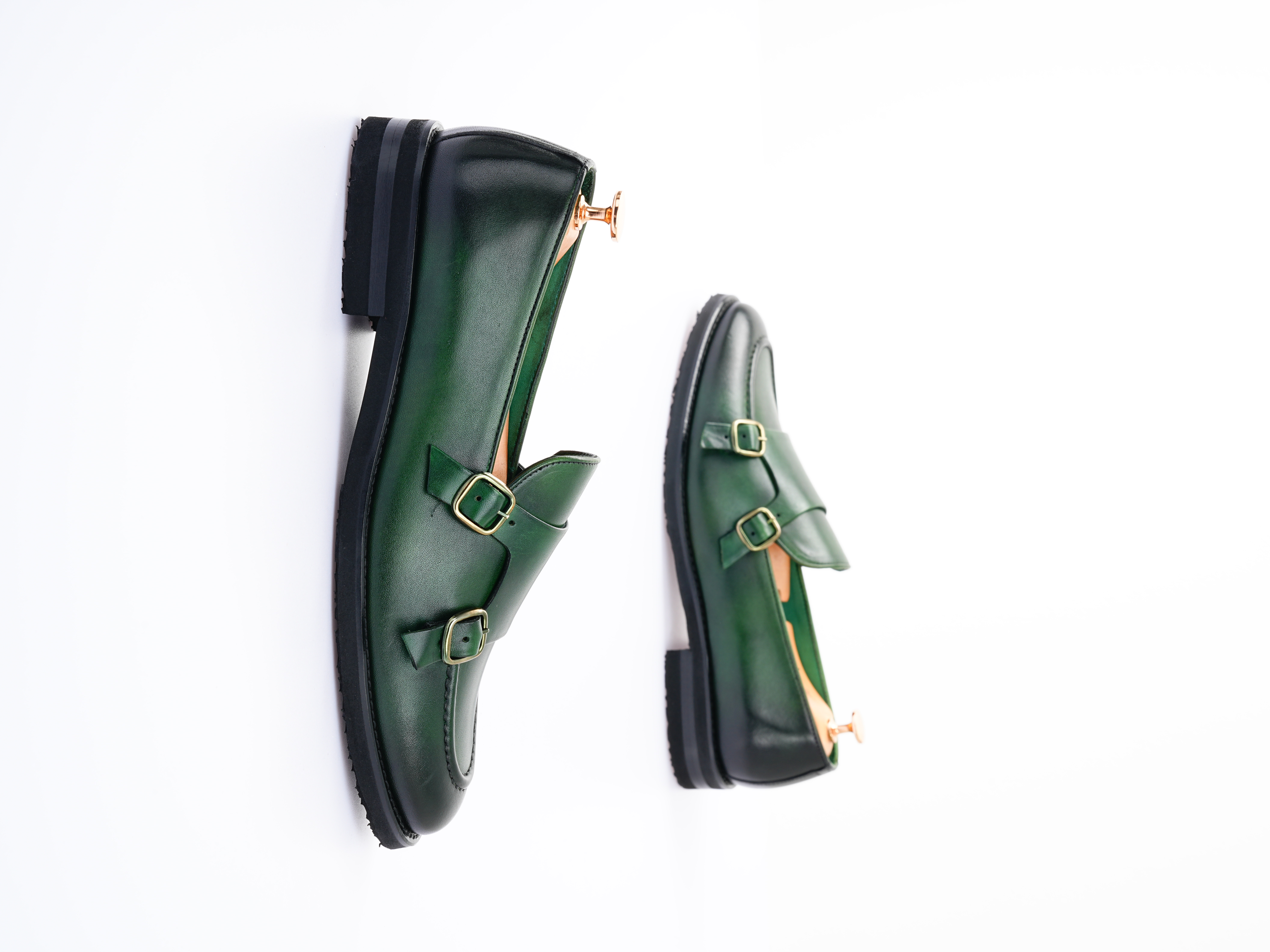 Erkek Premium Fırça Açma Premium Deri Dana İç Astarlı Özel Hafif Eva Taban Ve Hedefe Ökçeli Ayakkabı - Yeşil