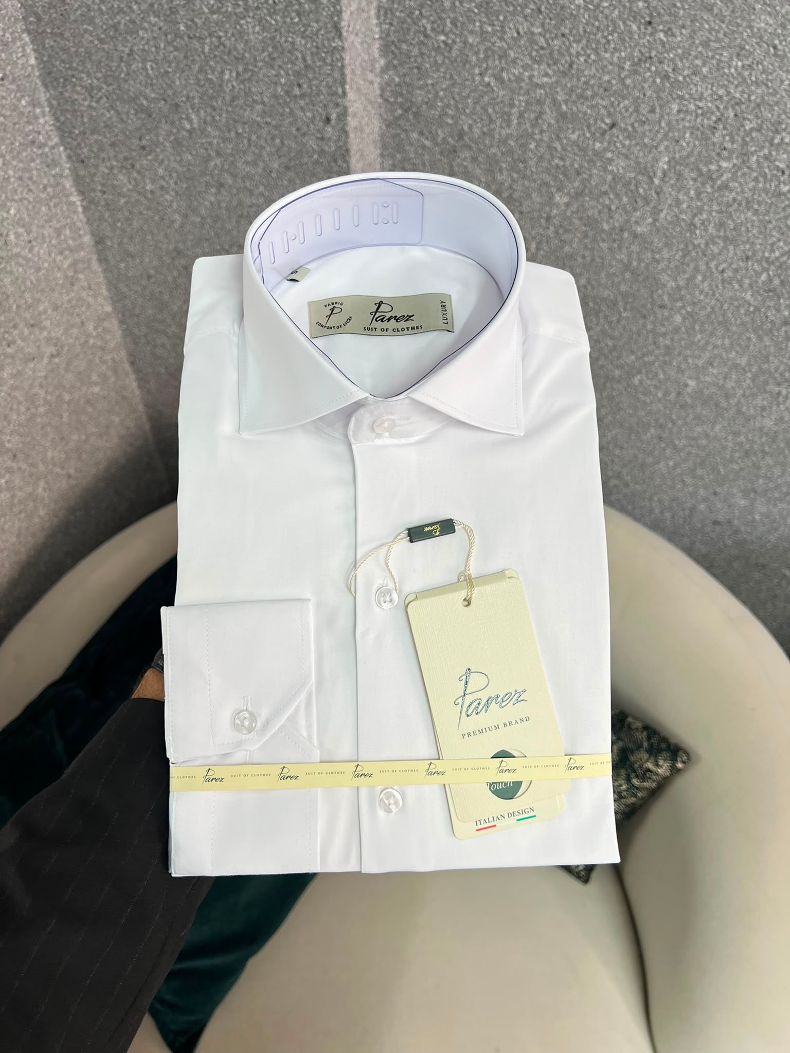Premium Italian Collar Slim Fit Mens Shirt - White
