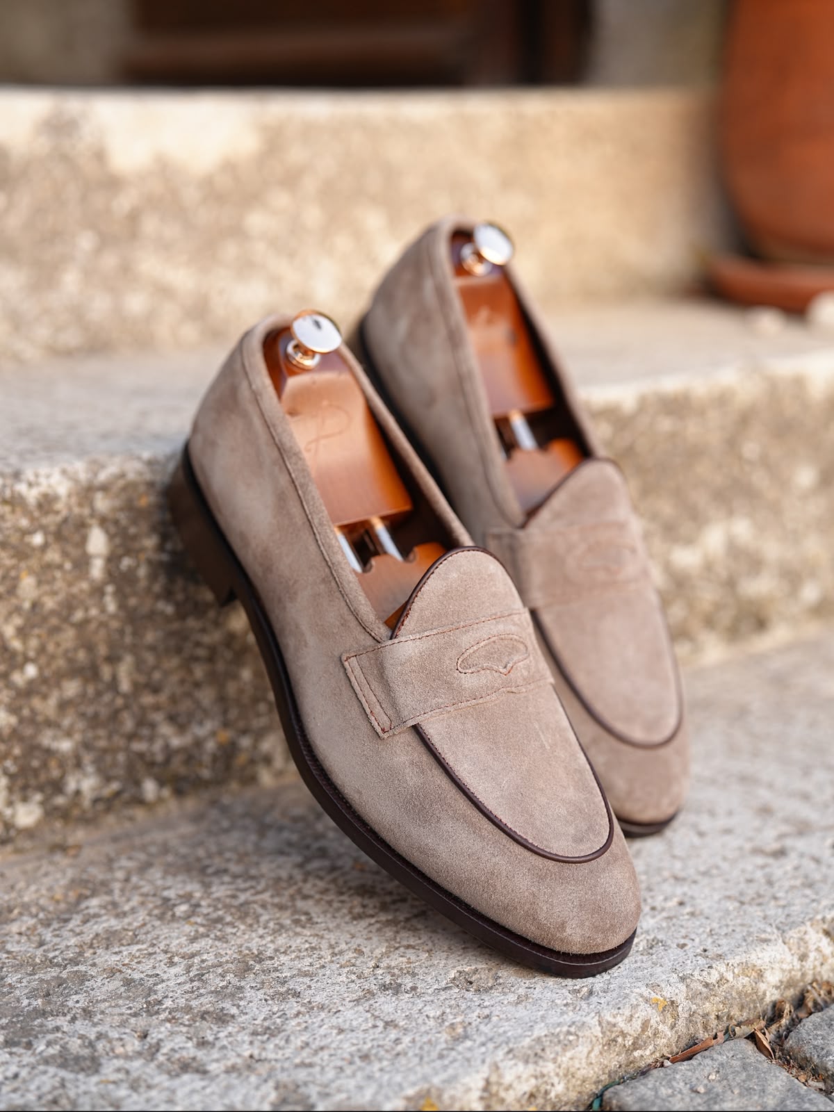  Mens Premium Metis Suede Leather Cowhide Lining Double Leather Special Hand Painted Leather Shoes - Milk Brown 
