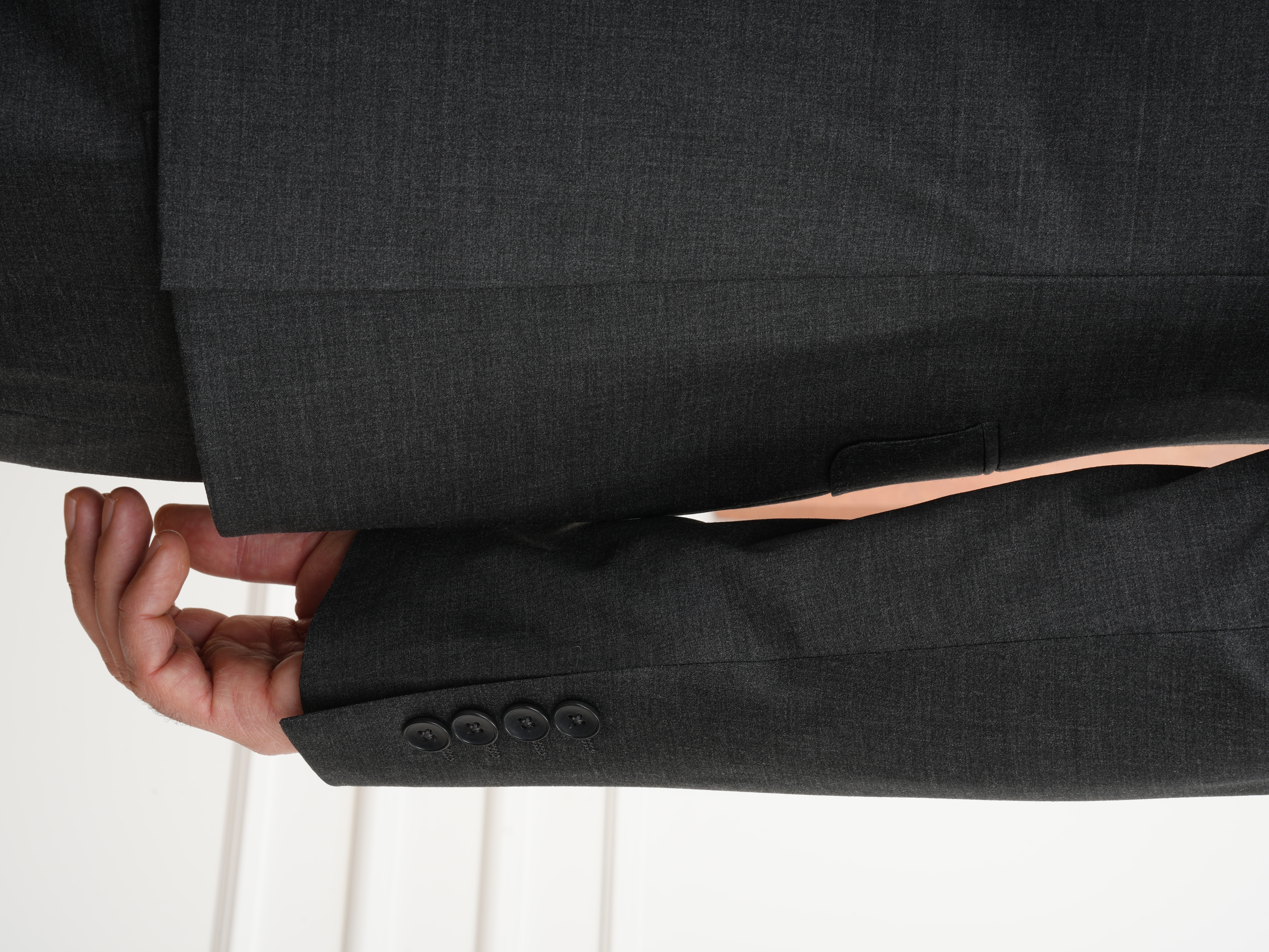 Erkek Regular İtalyan Stil Yünlü Mono Yaka Takım Elbise Ceket Pantolon - Antrasit