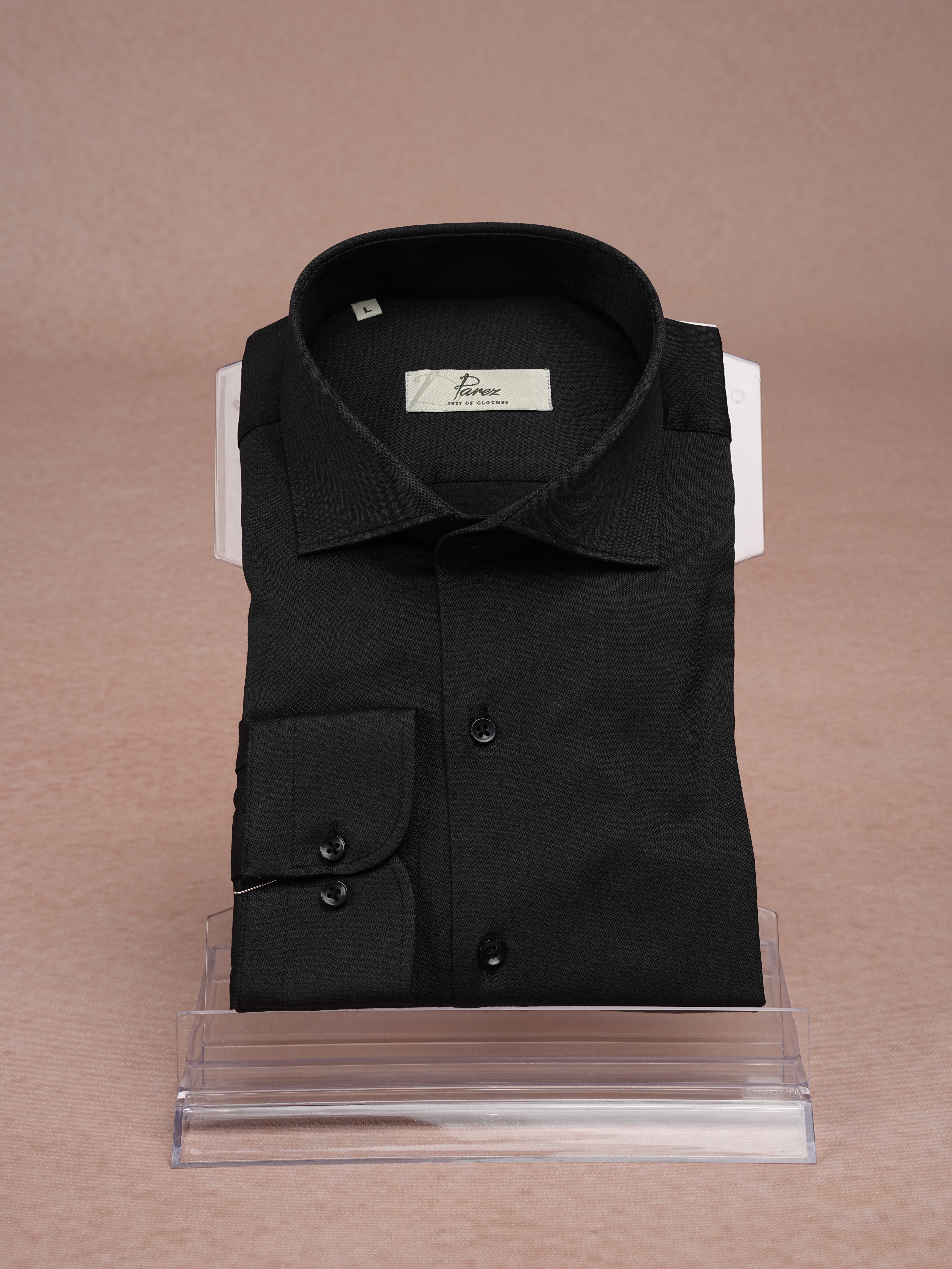 Premium Italian Collar Slim Fit Mens Shirt - Black