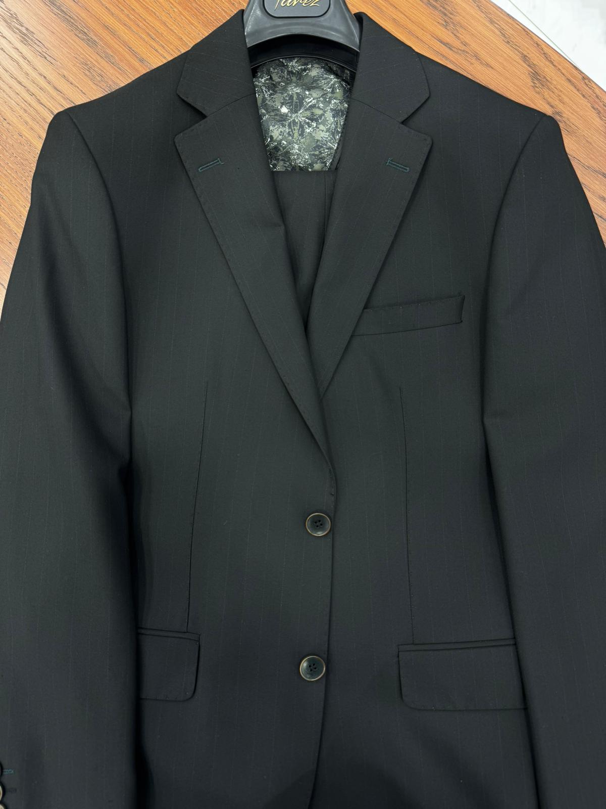 Pantaloni da giacca premium da uomo con colletto mono a righe, vestibilità slim, stile italiano, con cuciture a punto, color crema