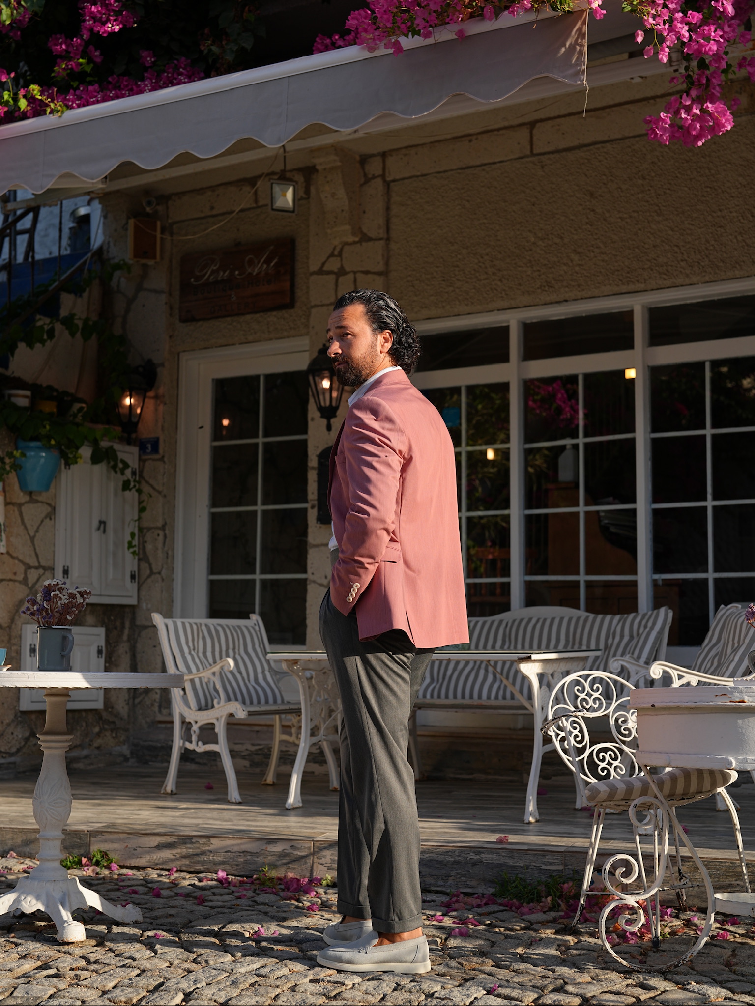 Erkek Premium İtalyan Stil Slim Fit Erkek Punto Dikişli Torba Cepli Yarım Astarlı Ceket - Vişne Çürüğü