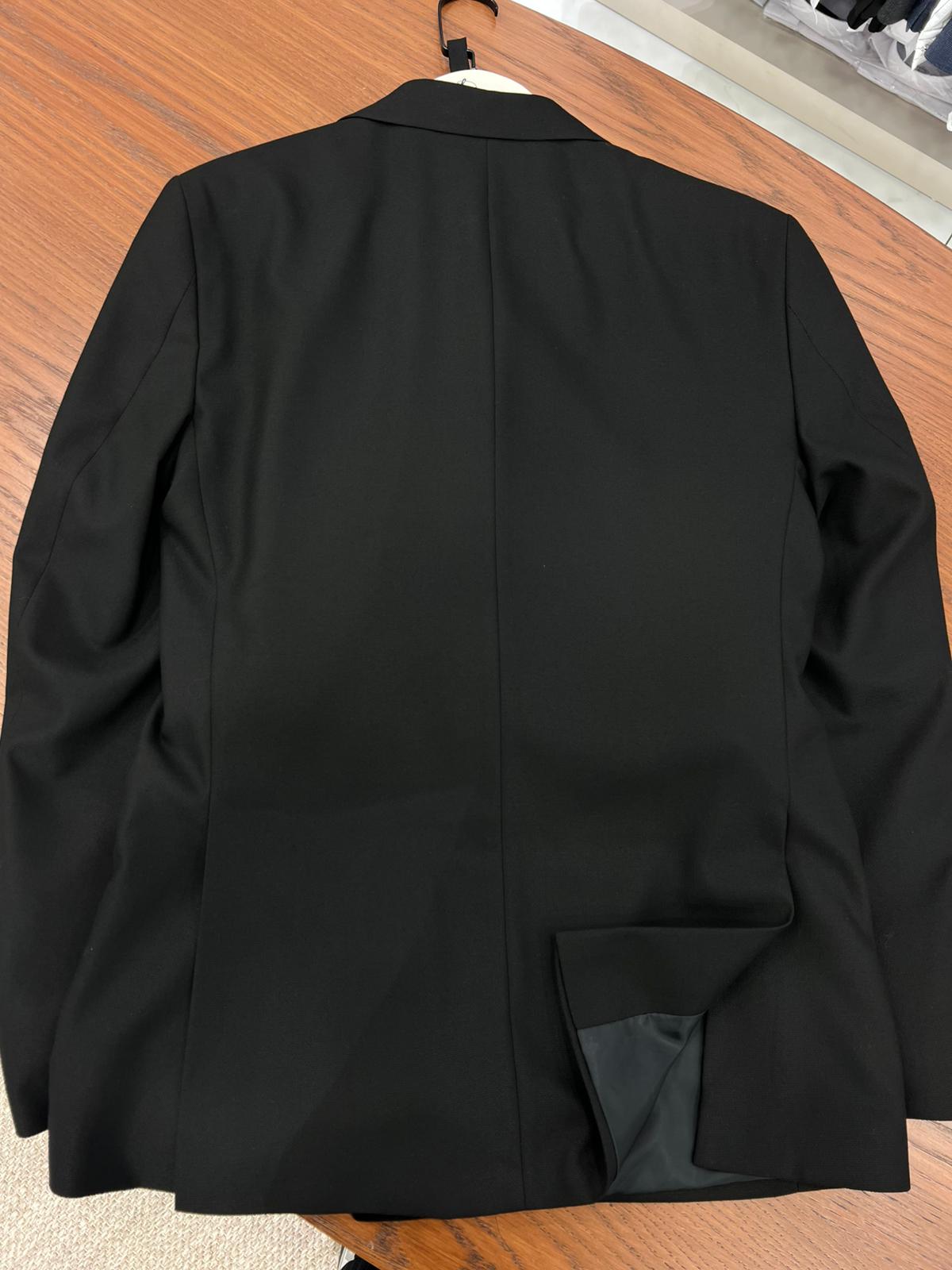 Erkek Luxury  Smokin Damatlık Gümüş Düğme Kırlangıç Yaka İtalyan Stil  Ceket Pantolon Papyon- Siyah - Siyah