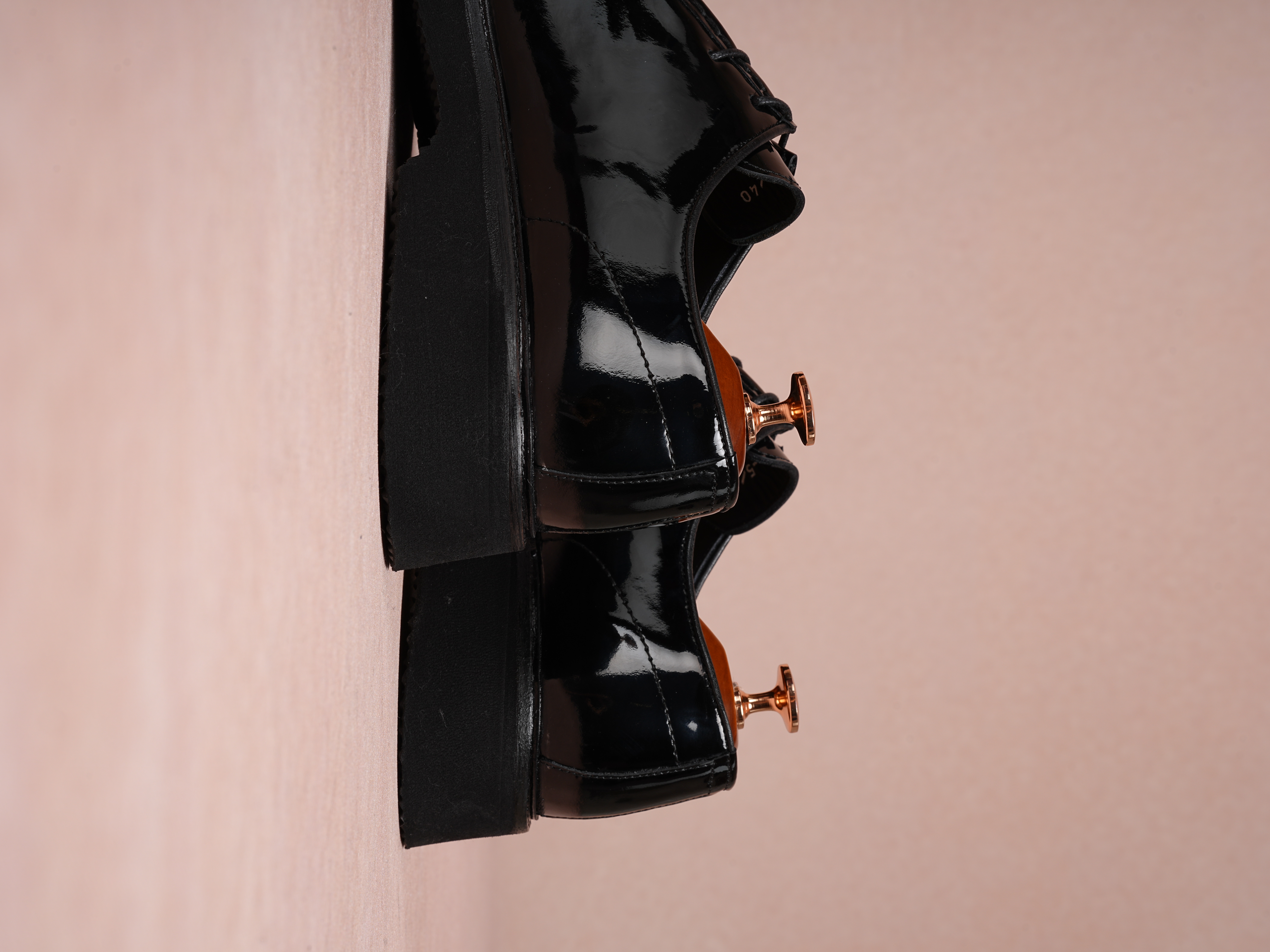 Mens Premium Spiro Alcohol-Opened Leather Calfskin Inner Lining Feta Eva Sole Shoes - Black Patent Leather