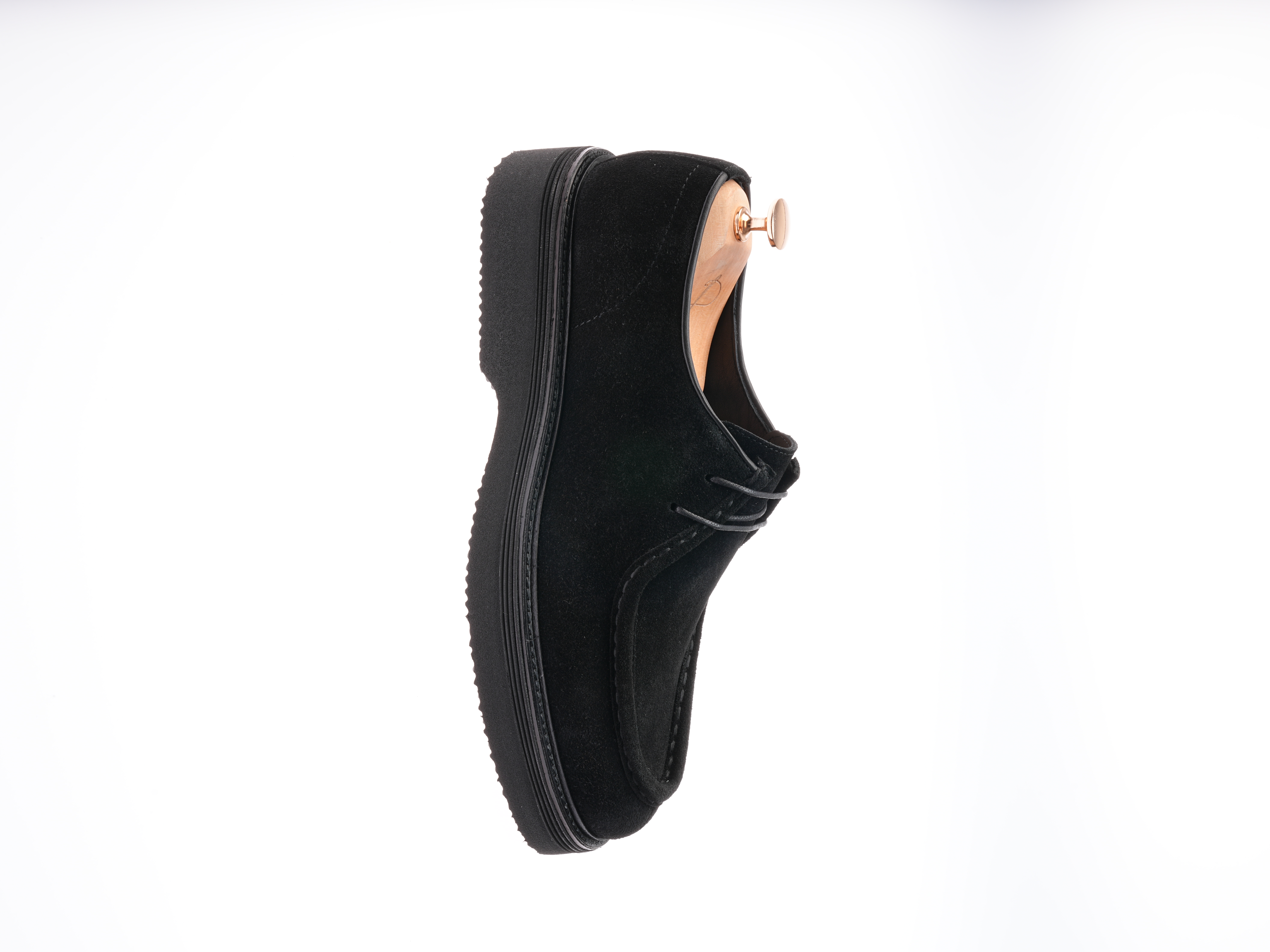 Mens Premium Suede Leather Inner Lining Calfskin Eva Sole Shoes - Black
