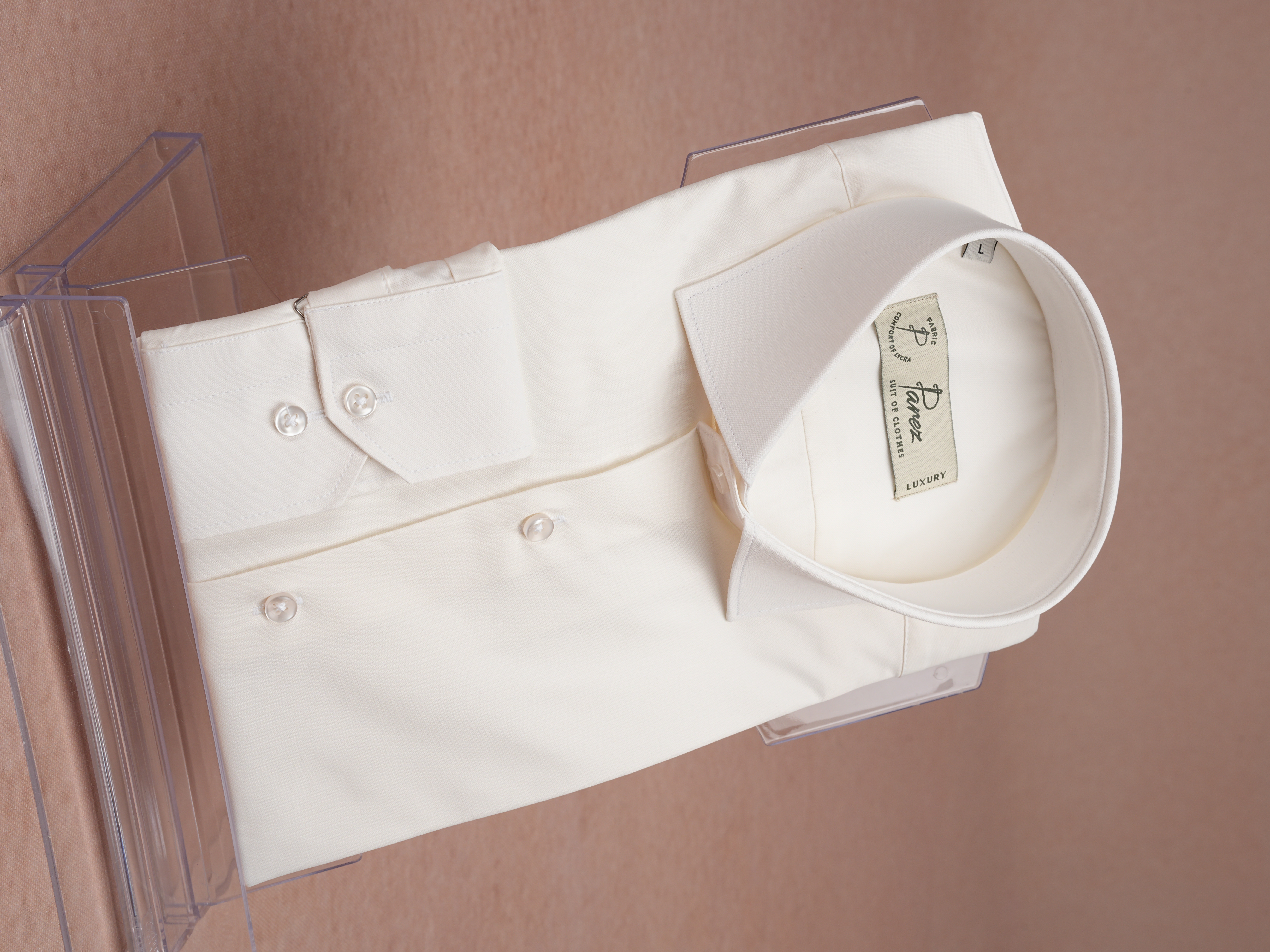 Premium İtalyan Yaka Slim Fit Erkek Gömlek - Ekru