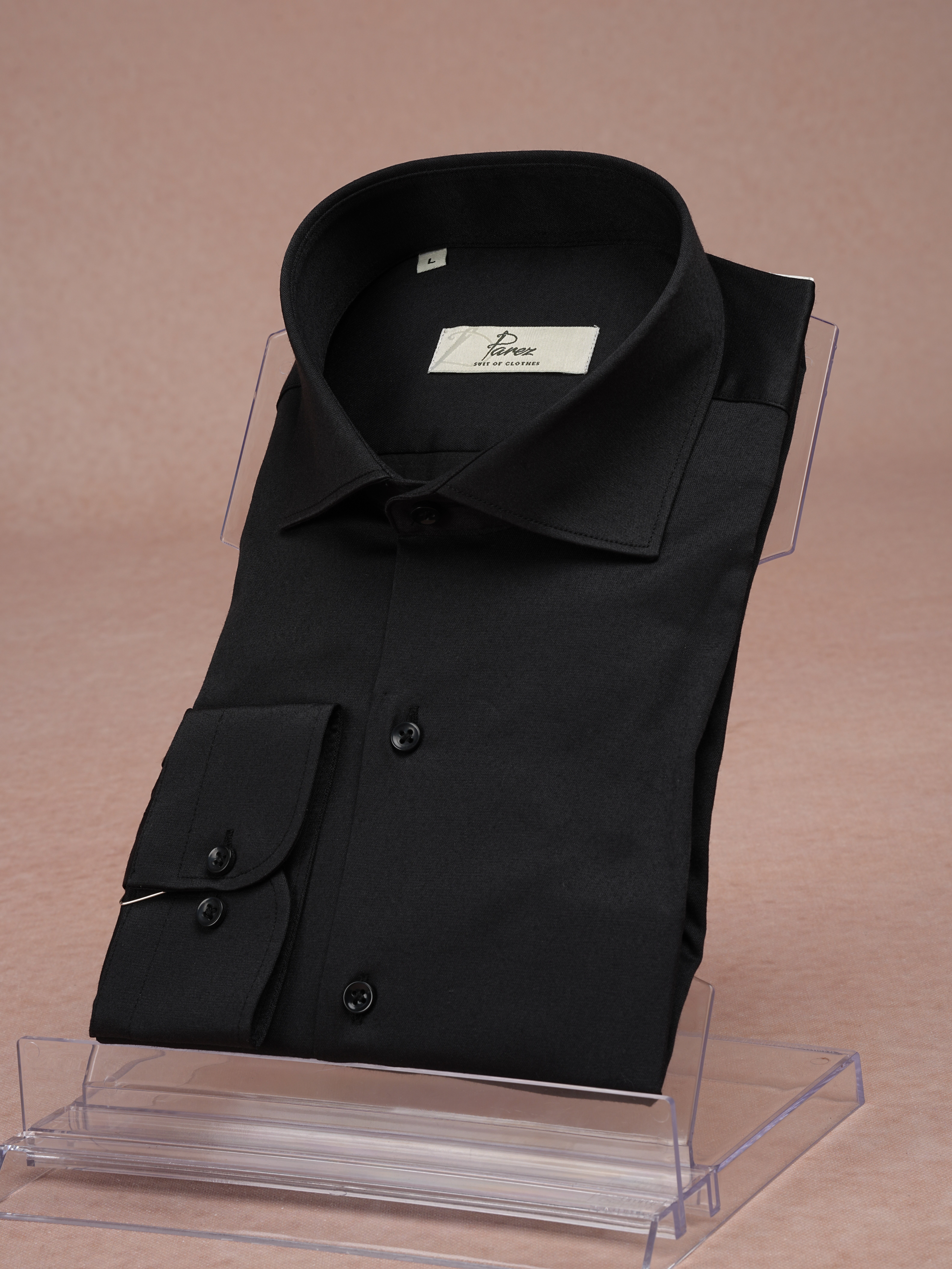 Premium Italian Collar Slim Fit Mens Shirt - Black