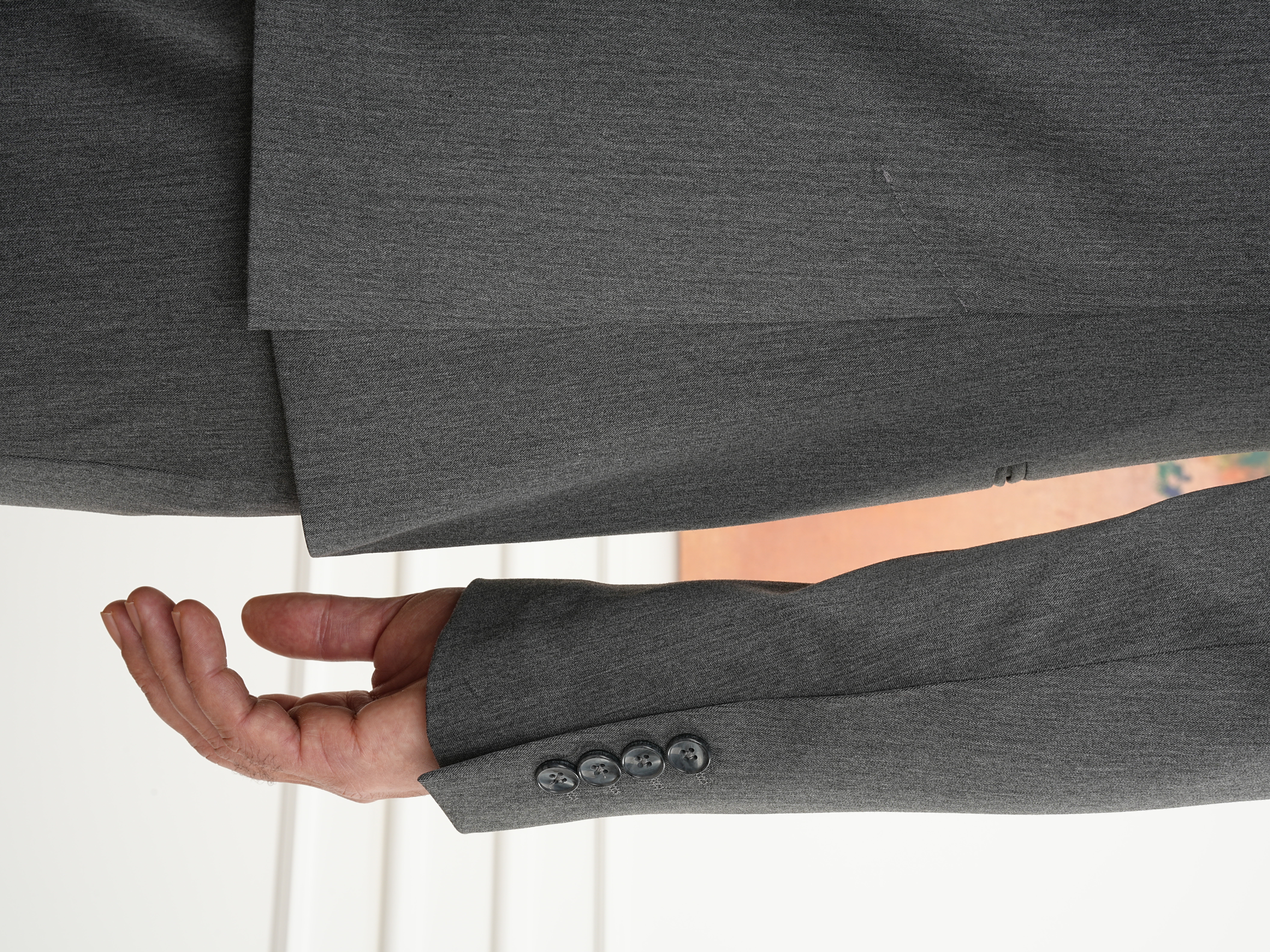 Erkek Slim Fit İtalyan Stil Kruvaze Takım Elbise Ceket Pantolon - Füme