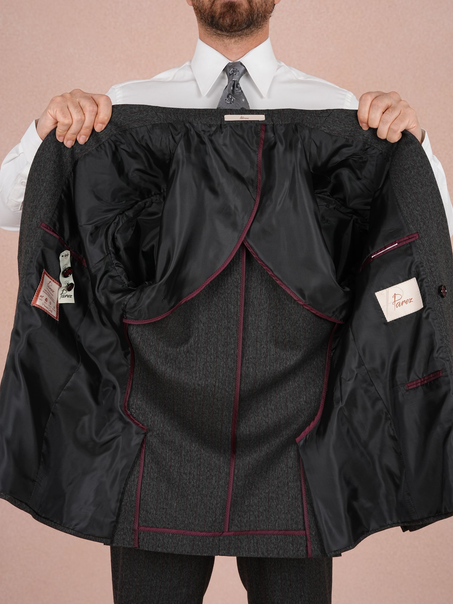 Premium Erkek ı Kruvaze Takım Elbise Slim Fit İtalyan Stil Punto Dikişli Ceket Pantolon - Antrasit